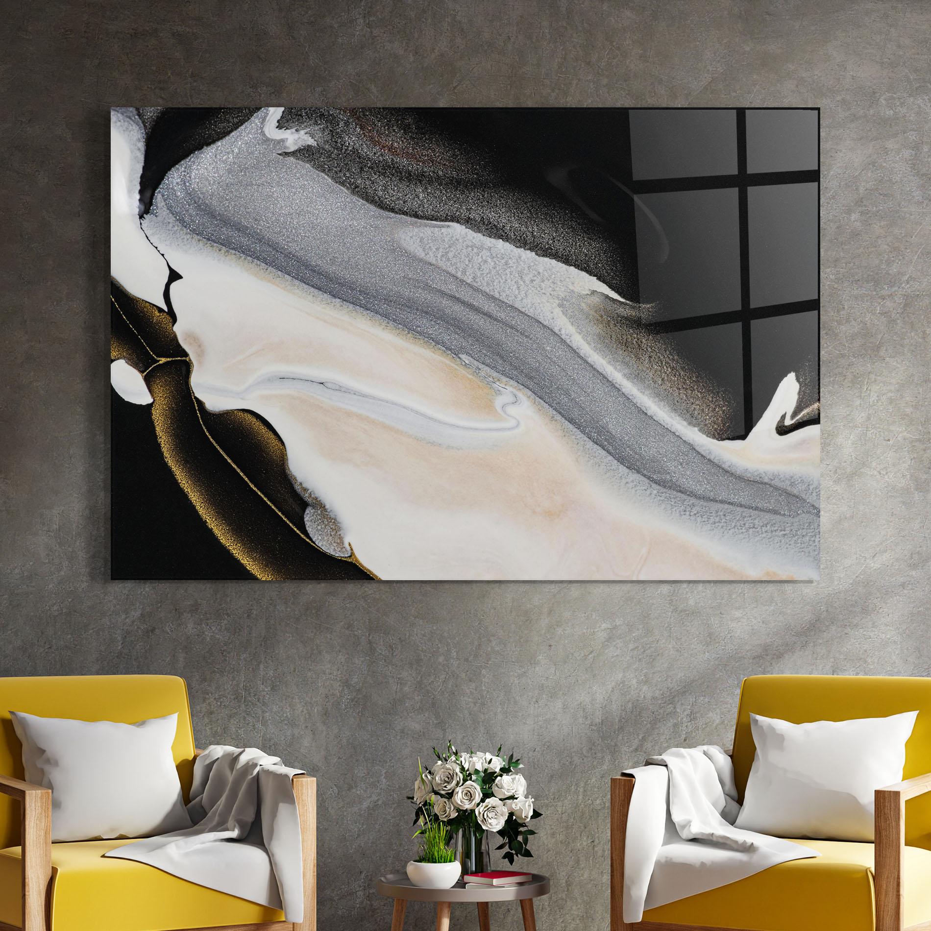 Glasbild Black Light Grey mockup 4