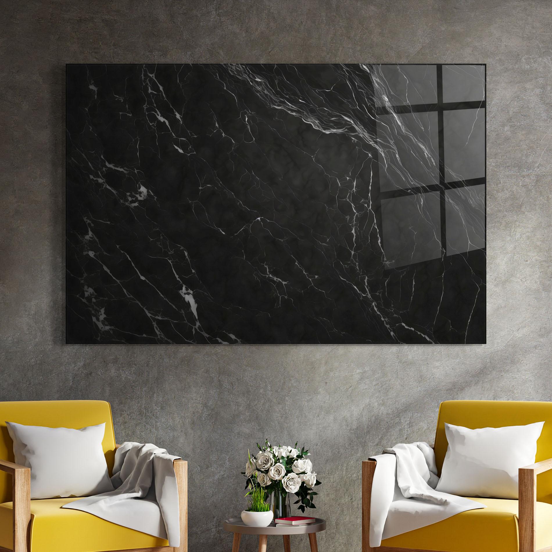 Glasbild Black Marble mockup 4