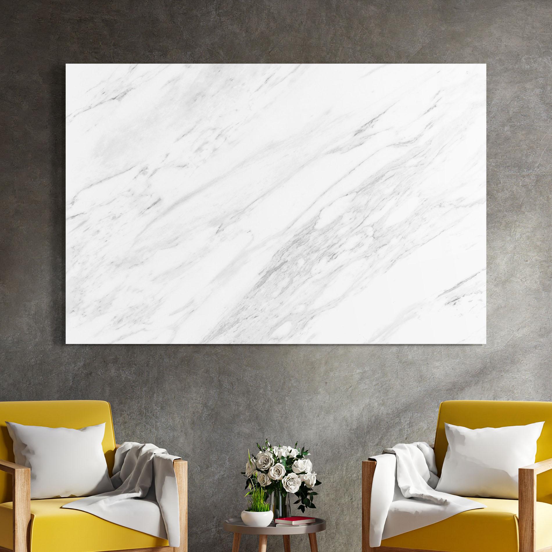 Glasbild Light Grey Marble mockup 4