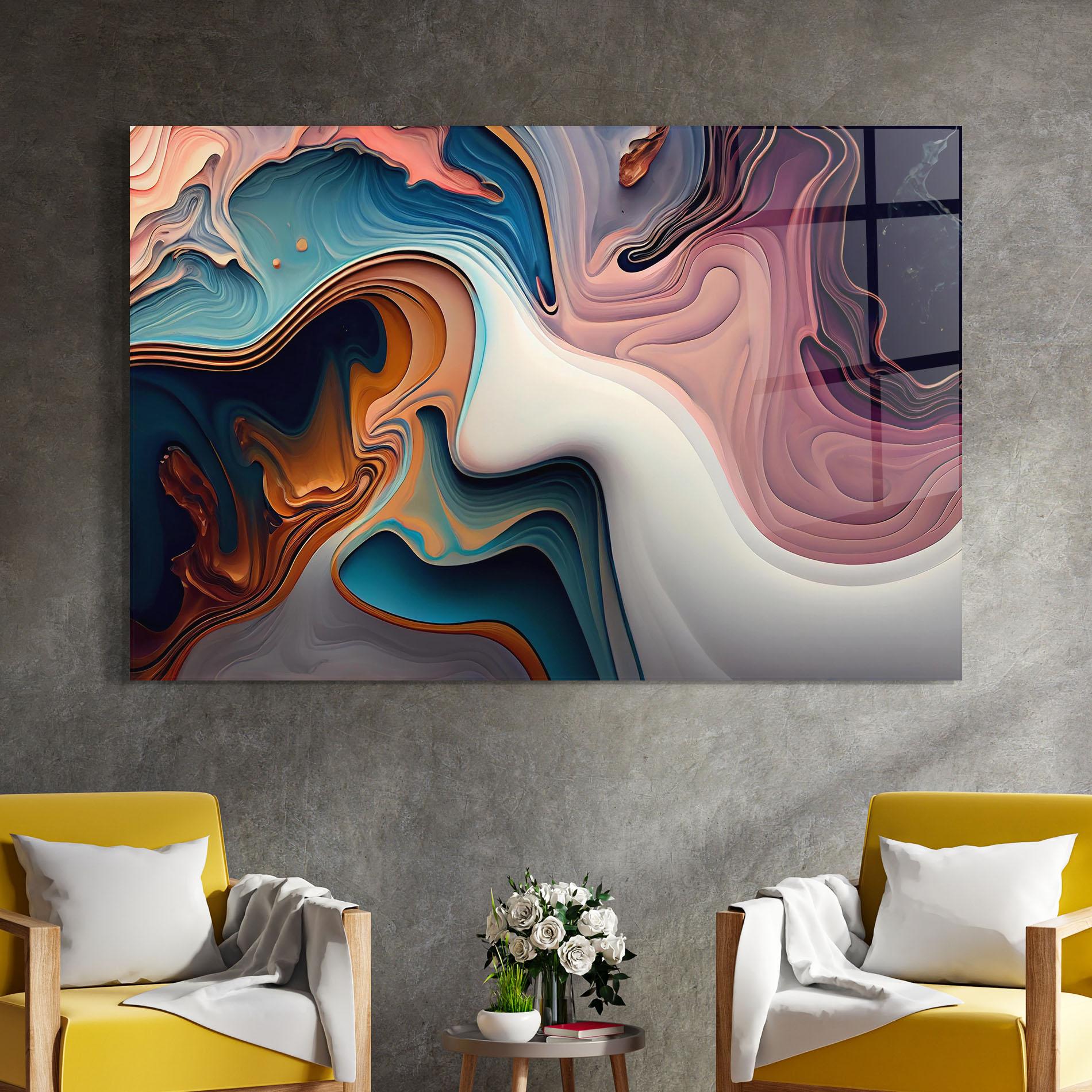 Glasbild Mixed Colors Marble mockup 4