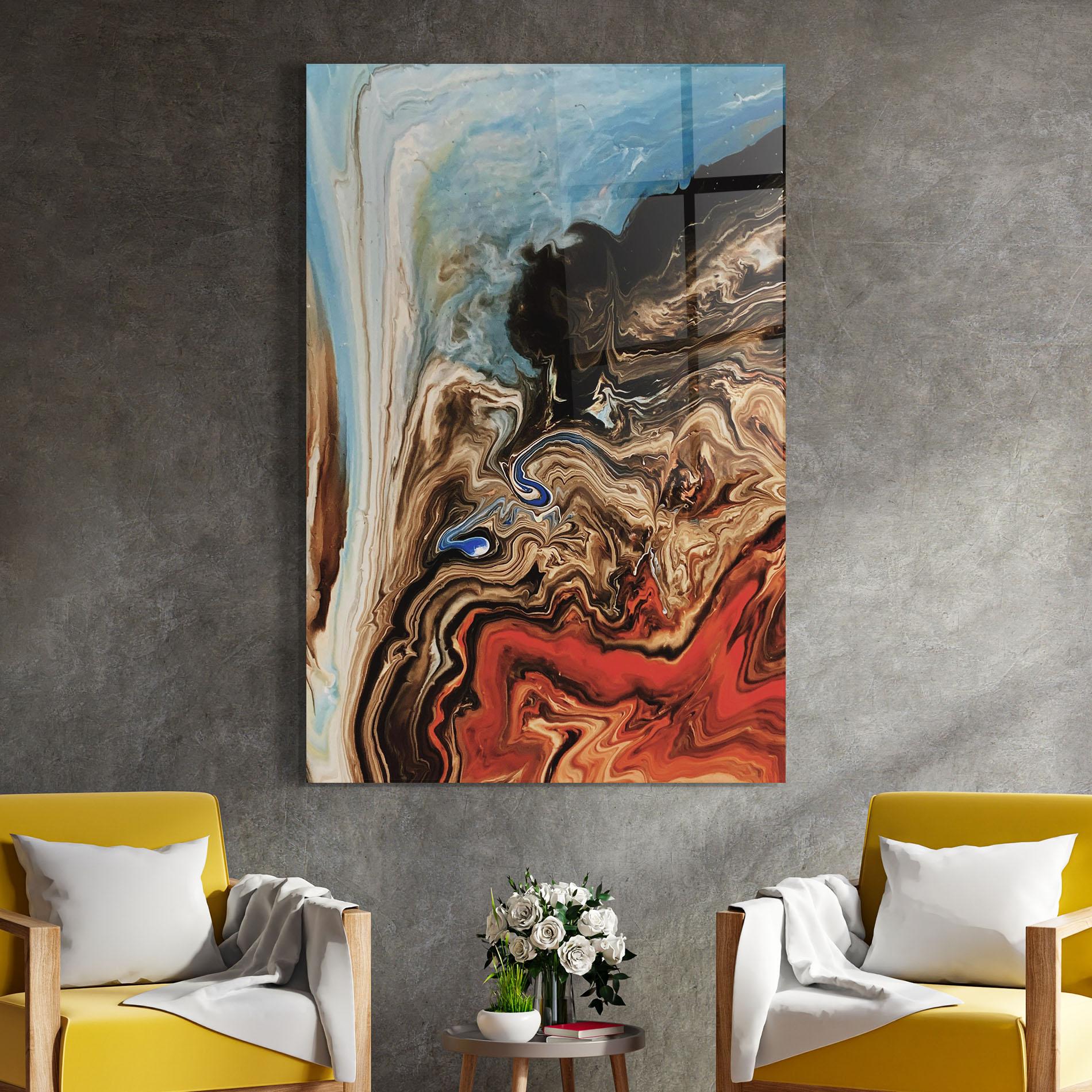 Glasbild Abstract Waterfall mockup 4