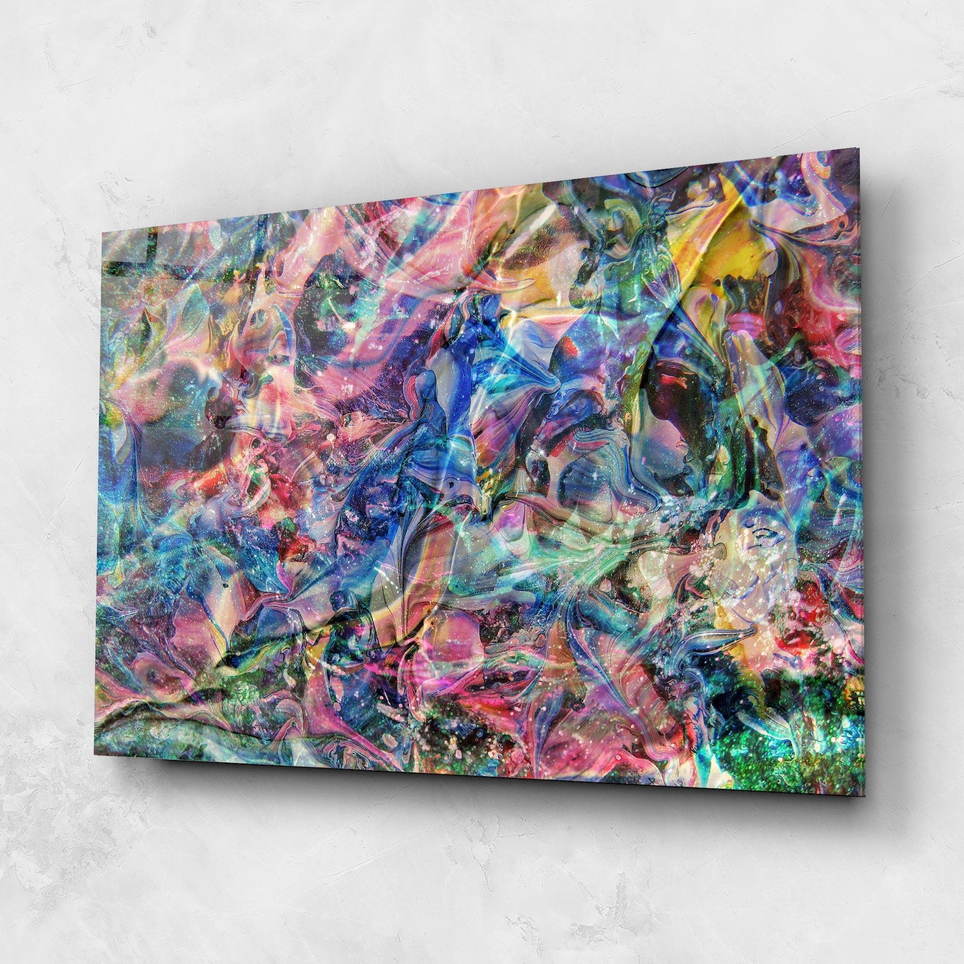 Glasbild Abstract Colourful Glass mockup 1