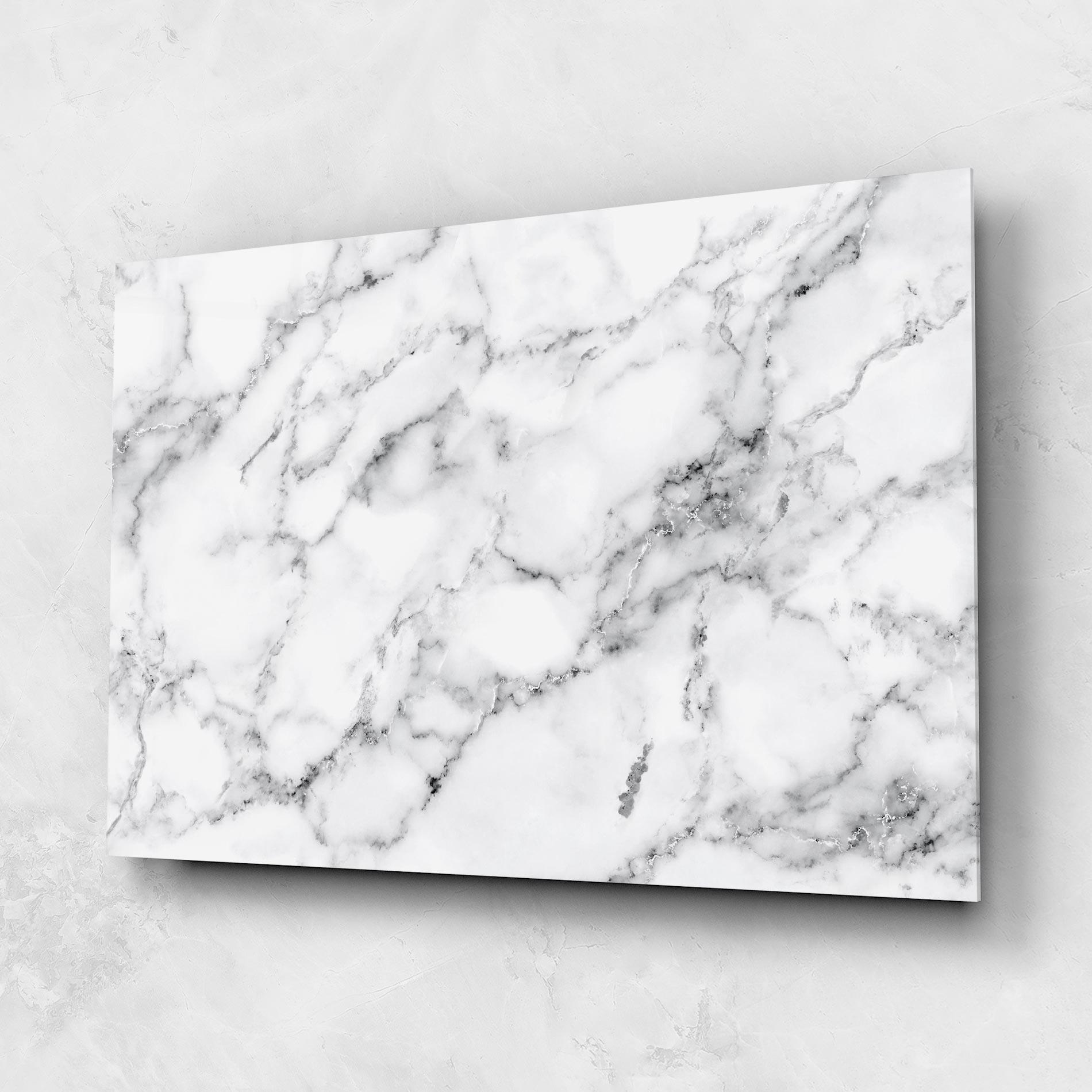 Glasbild Basic White Marble mockup 1