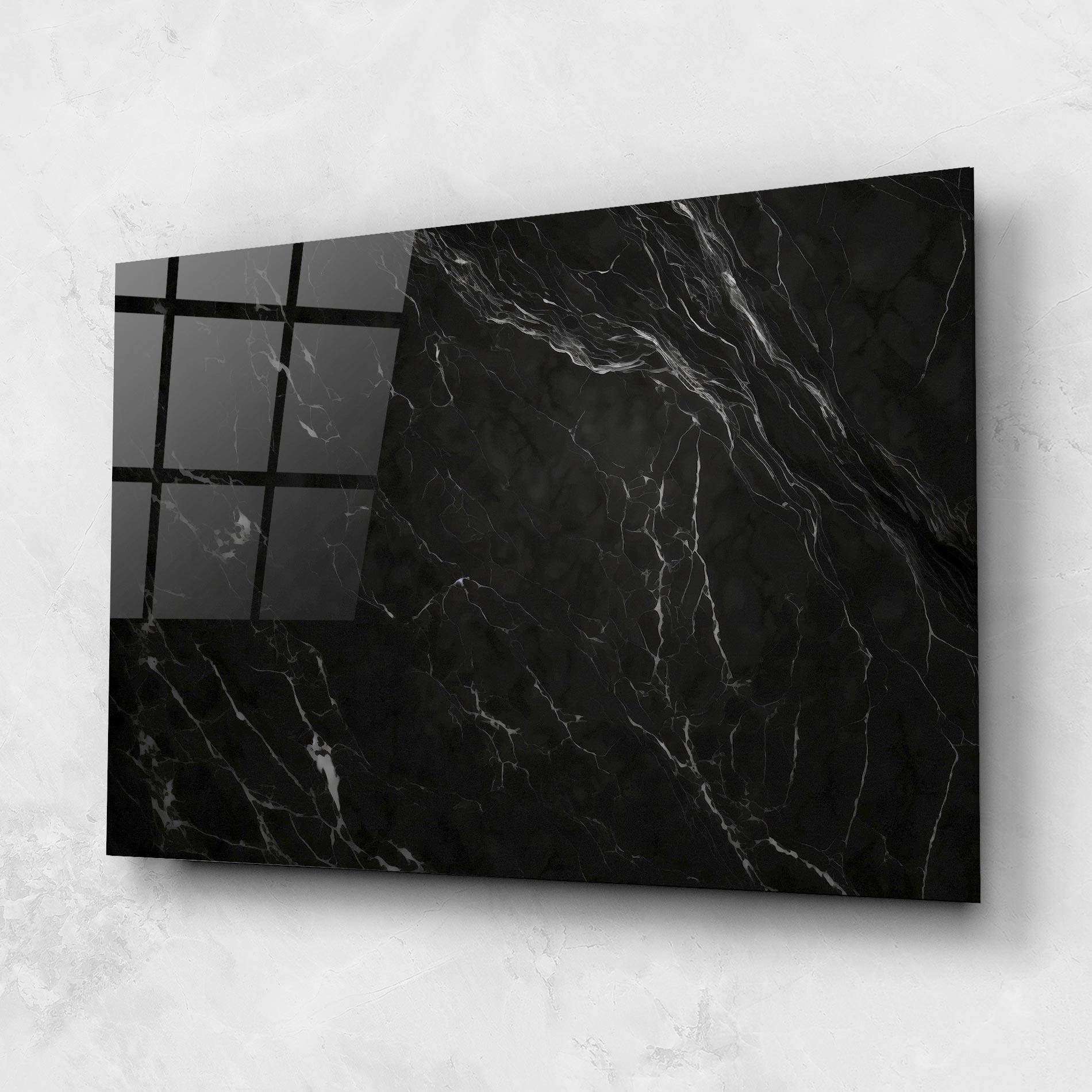 Glasbild Black Marble mockup 1