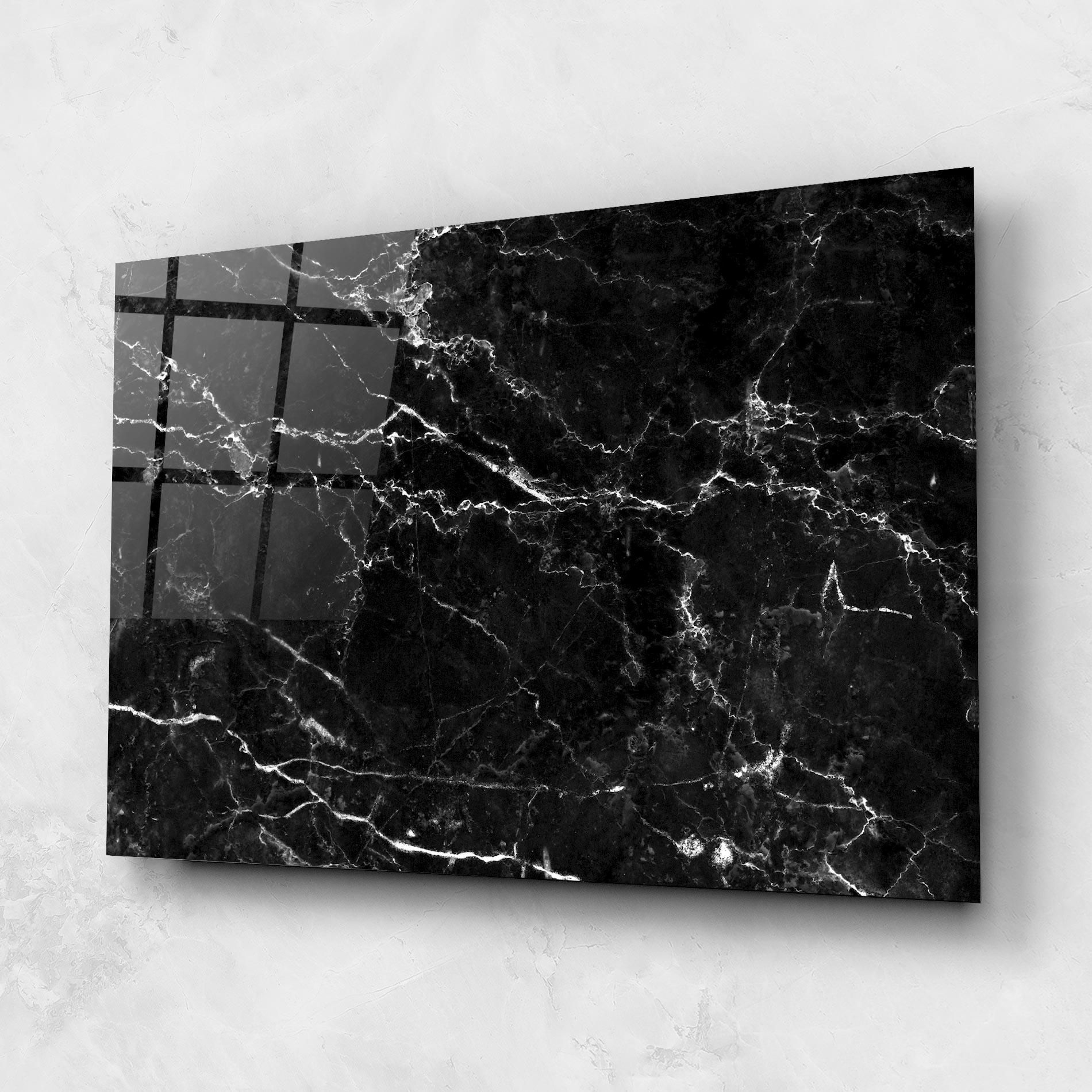 Glasbild Black White Marble mockup 1