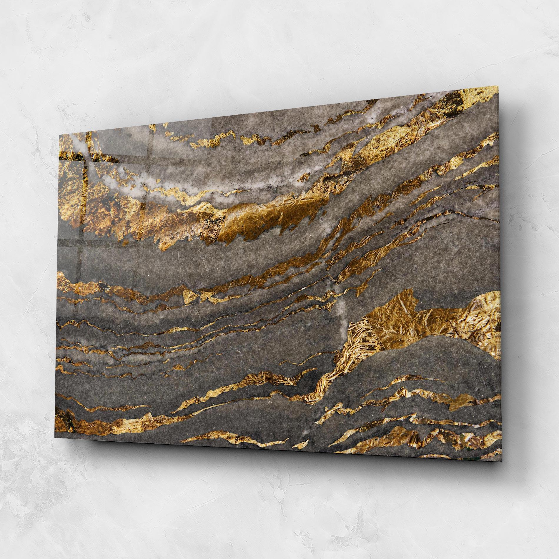 Glasbild Dark Colden Grey mockup 1