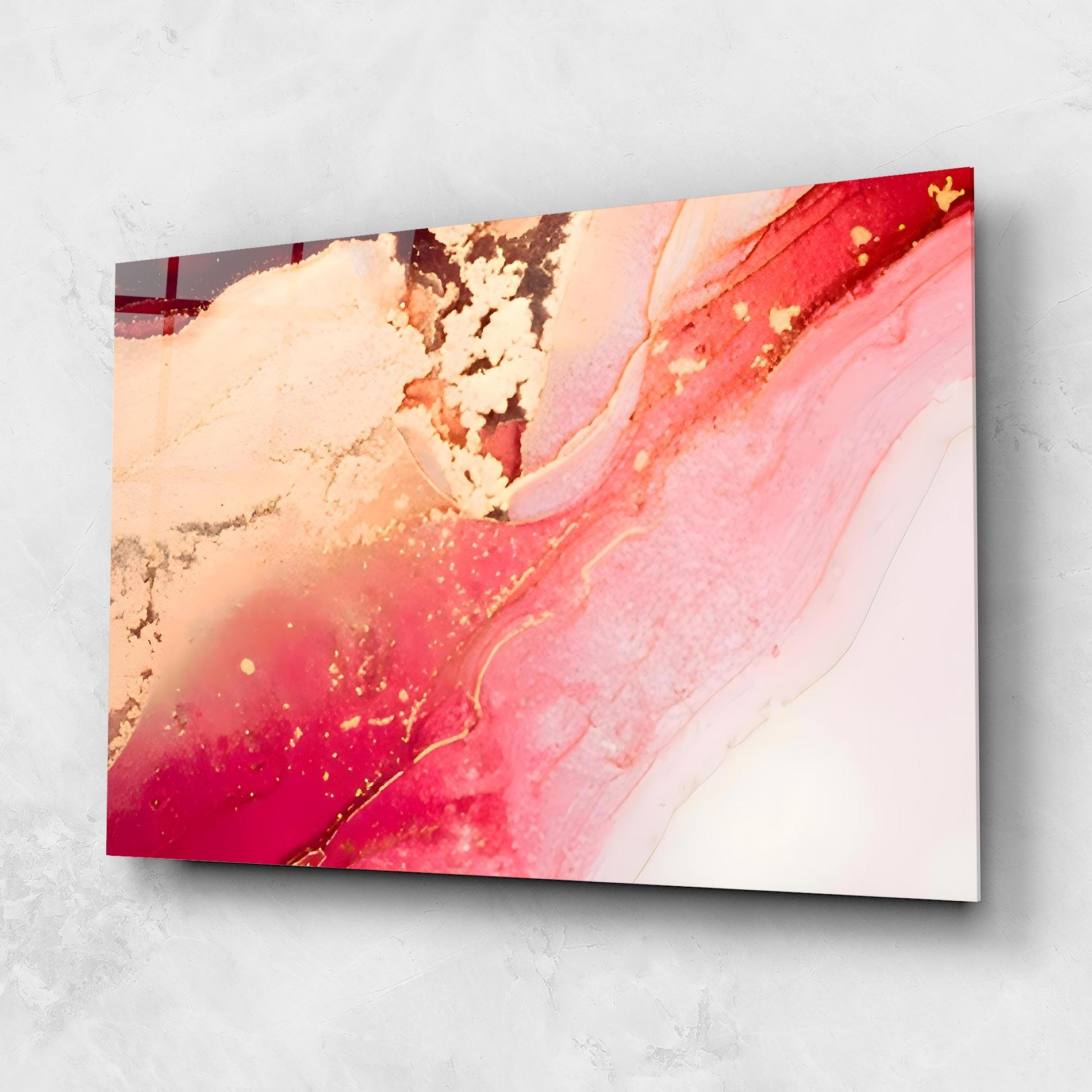 Glasbild Dark Pink Marble mockup 1