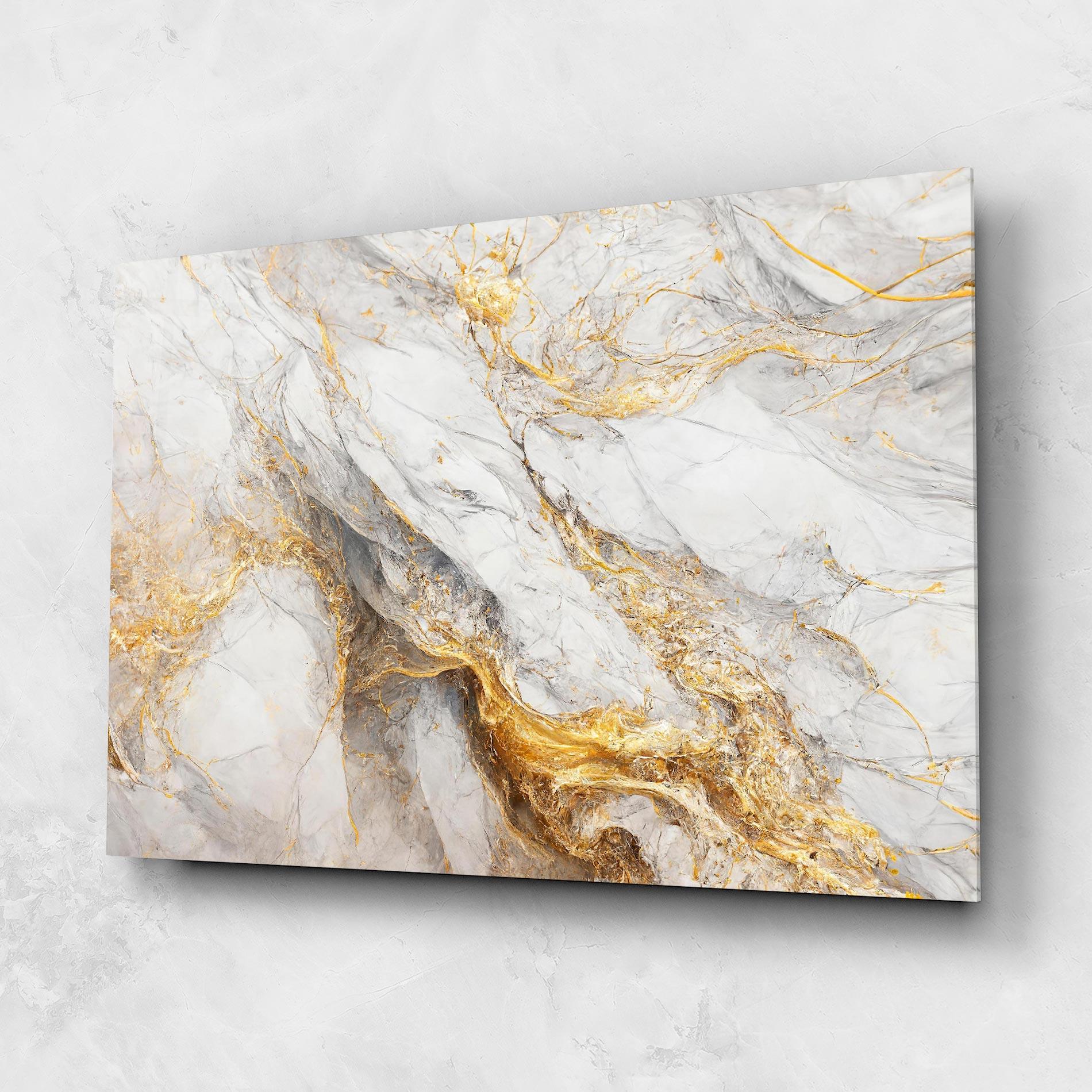 Glasbild Gold Liquid Grey Marble mockup 1