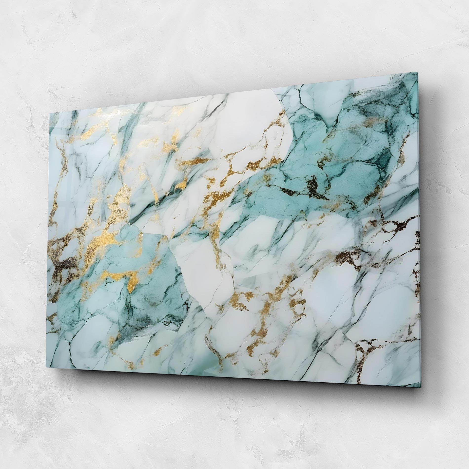 Glasbild Light Green Gold Line mockup 1