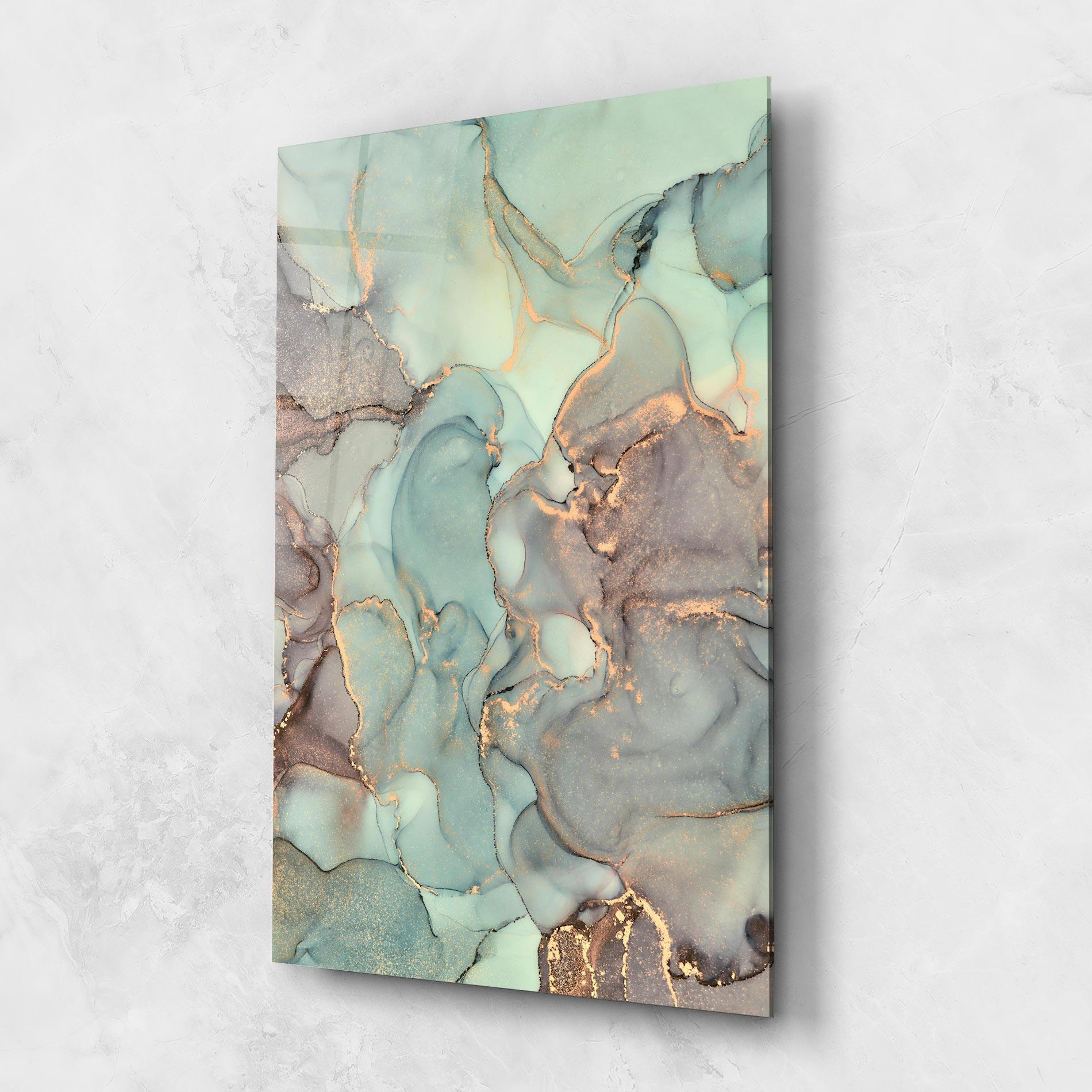 Glasbild Abstract Turquoise Marble mockup 1
