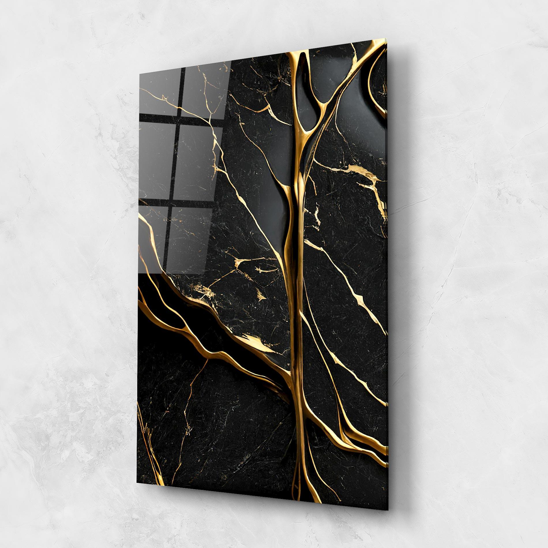 Glasbild Black Square Marble mockup 1