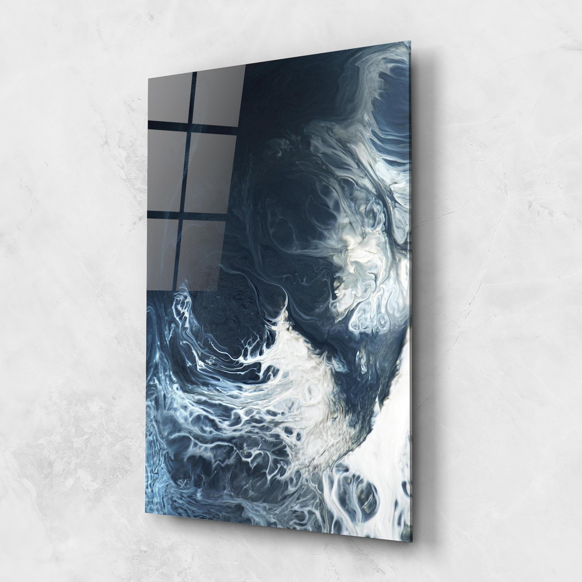 Glasbild Dark Blue Wave mockup 1
