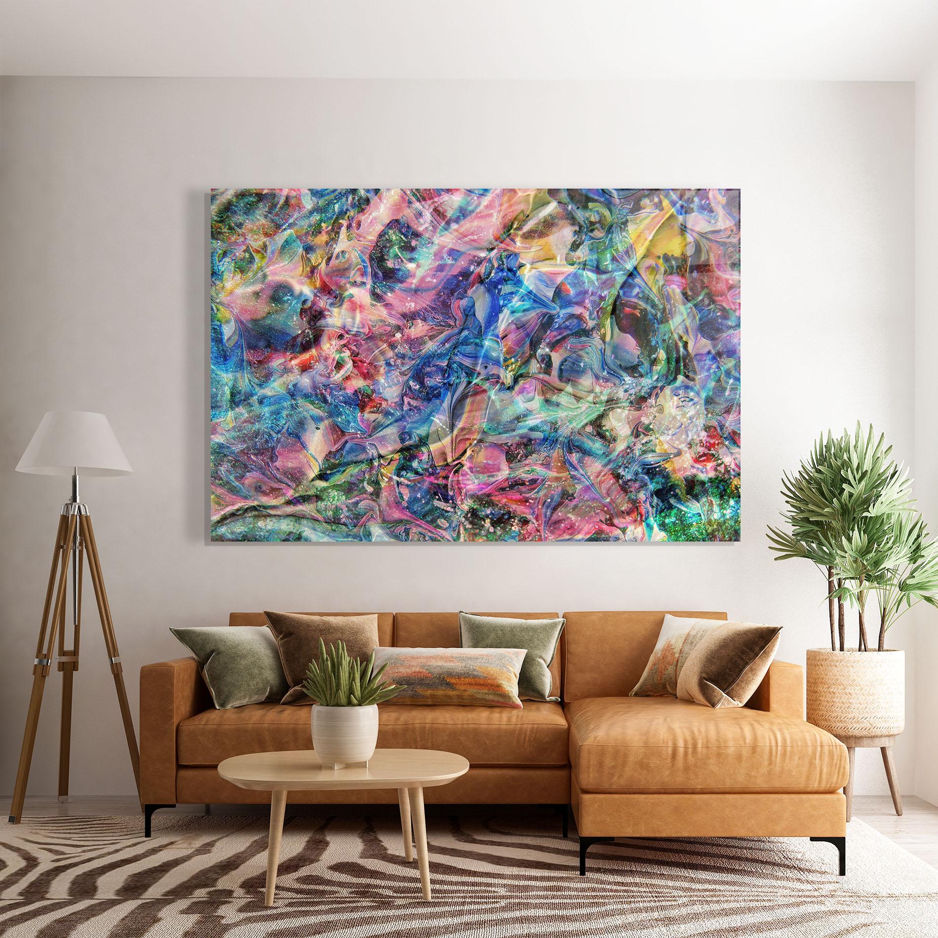 Glasbild Abstract Colourful Glass mockup 7