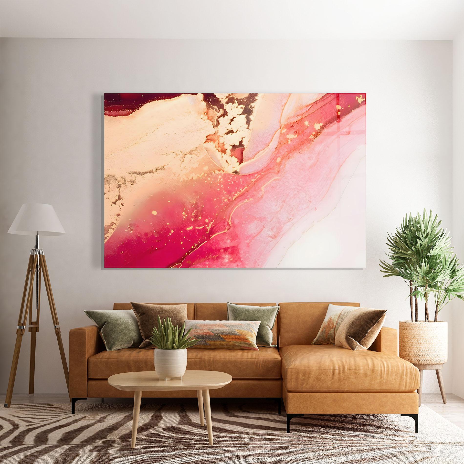 Glasbild Dark Pink Marble mockup 7