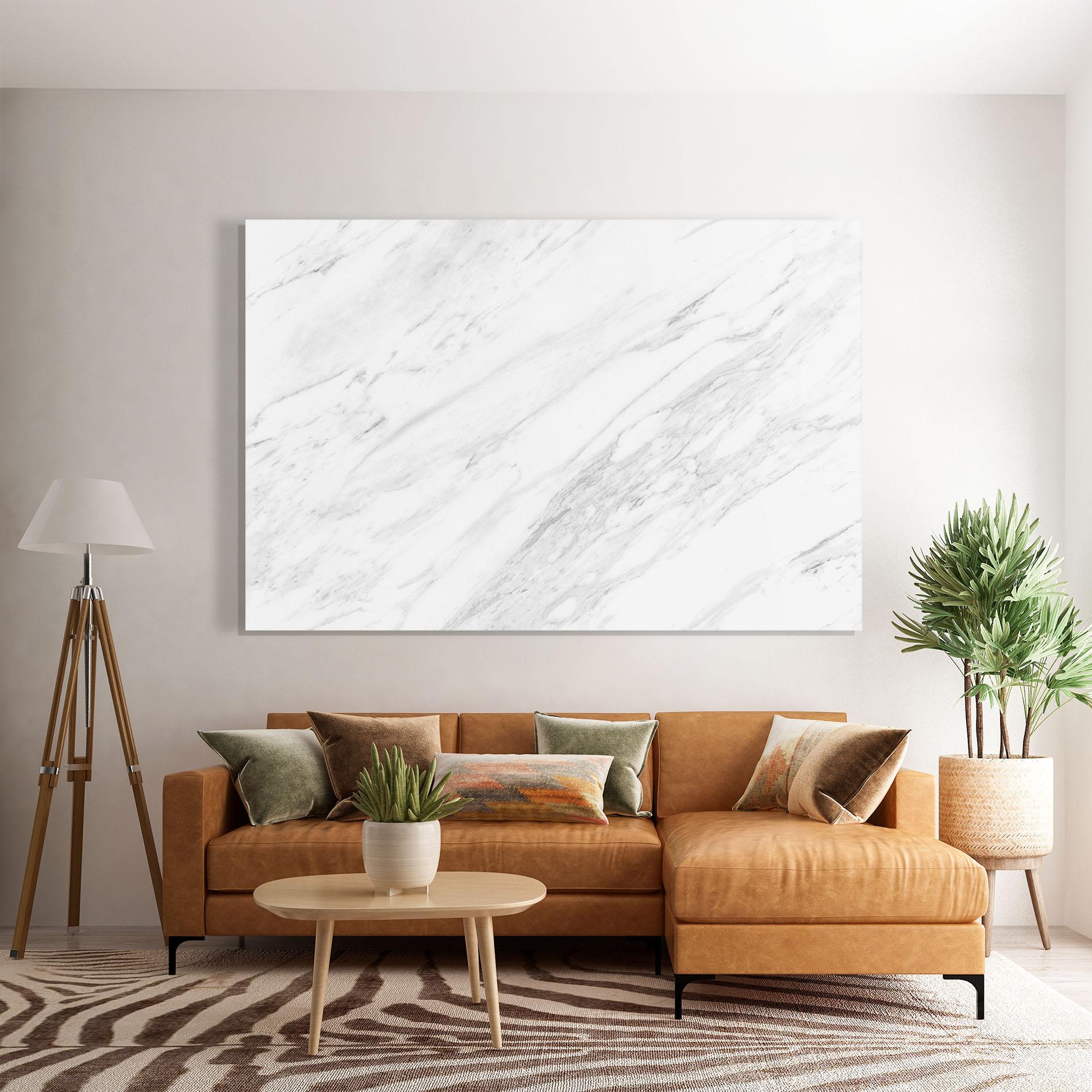 Glasbild Light Grey Marble mockup 7