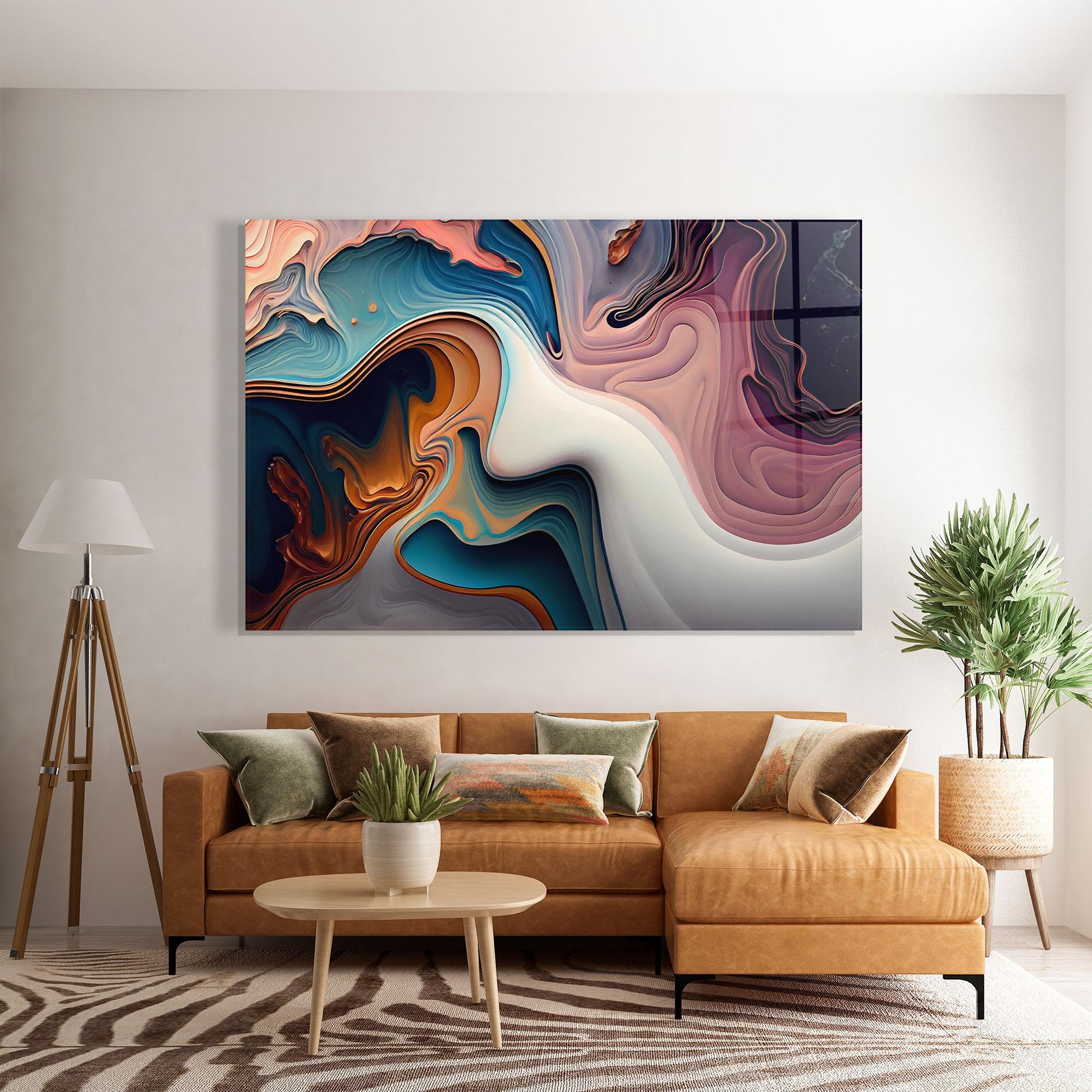 Glasbild Mixed Colors Marble mockup 7
