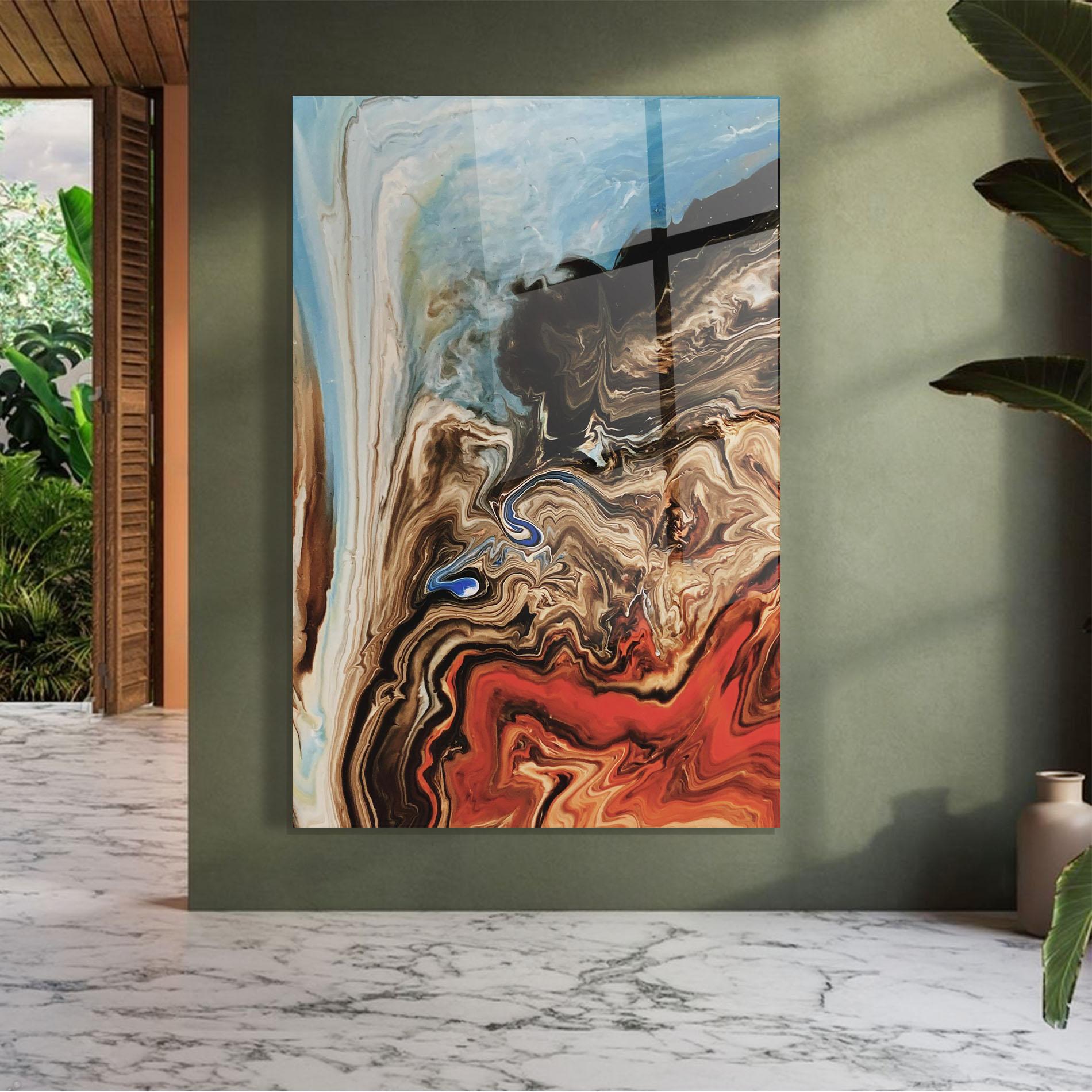 Glasbild Abstract Waterfall mockup 7