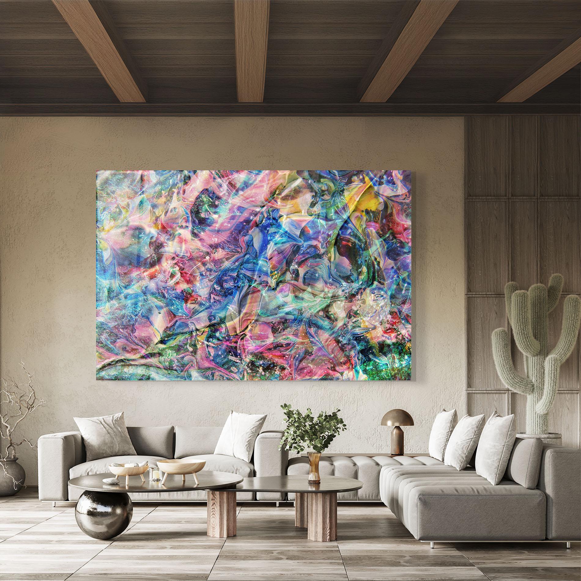 Glasbild Abstract Colourful Glass mockup 8