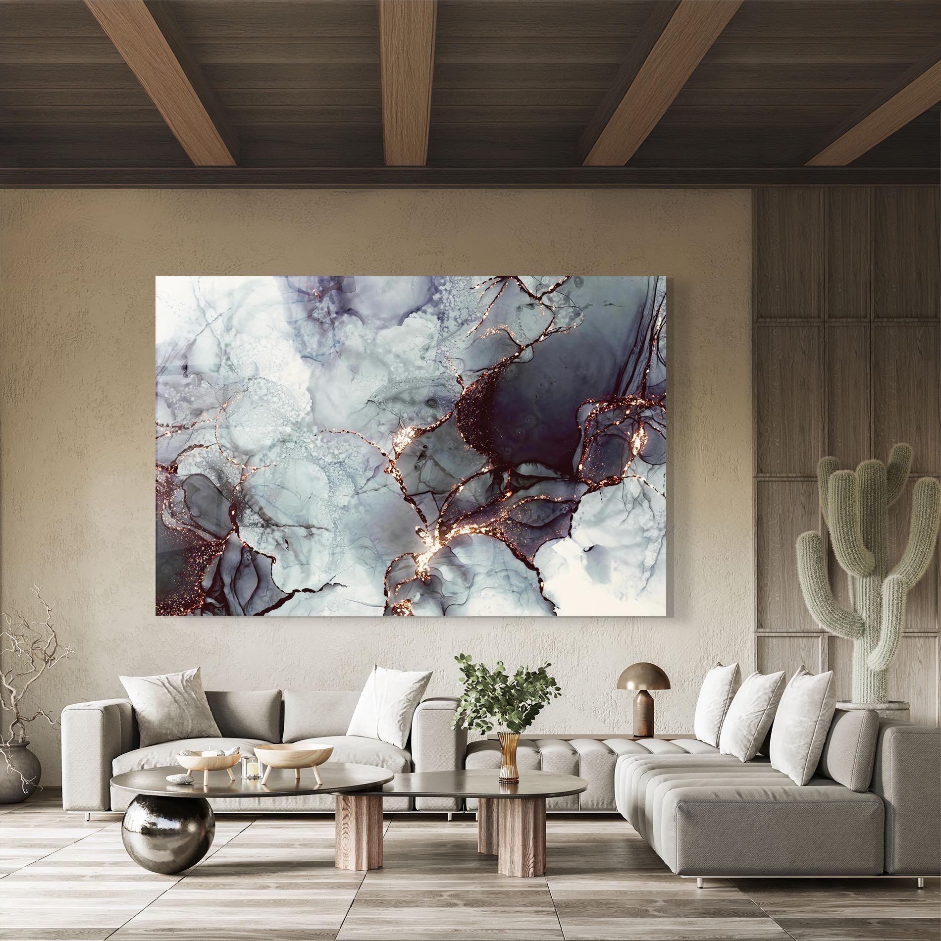 Glasbild Abstract Gold Path mockup 8