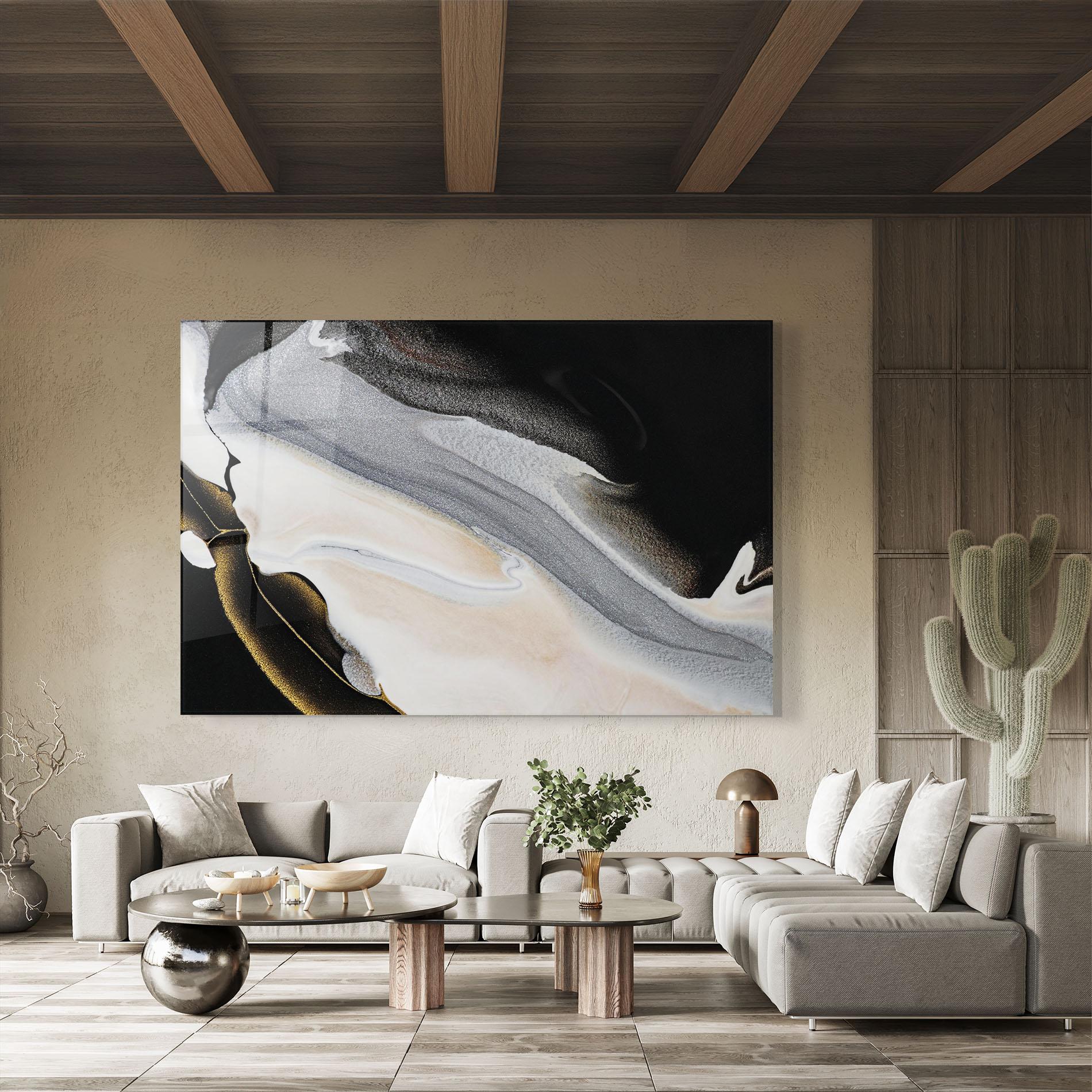 Glasbild Black Light Grey mockup 8