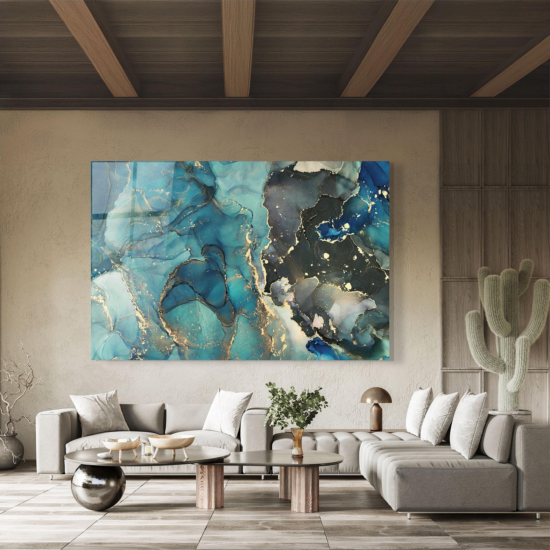 Glasbild Blue Marble mockup 8