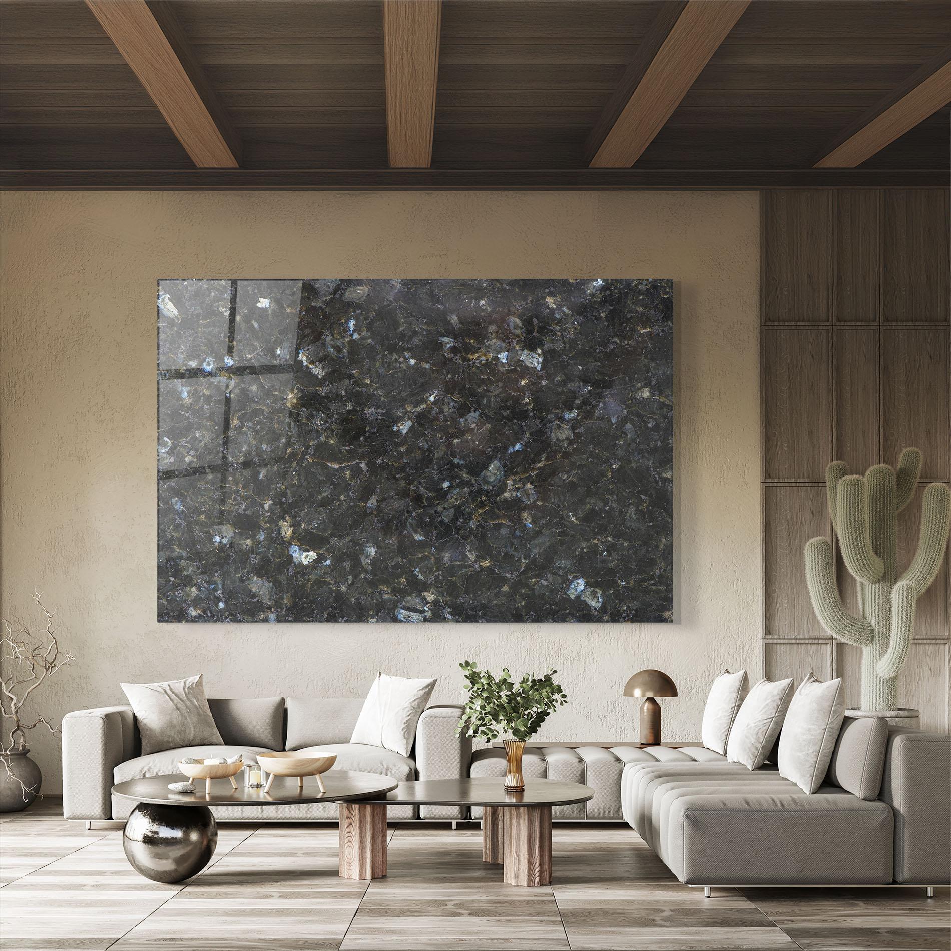 Glasbild Dark Grey Marble mockup 8