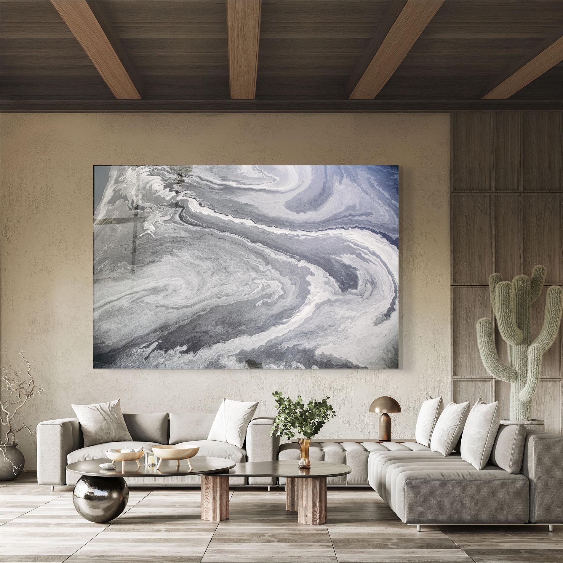 Glasbild Grey Liquid Marble mockup 8