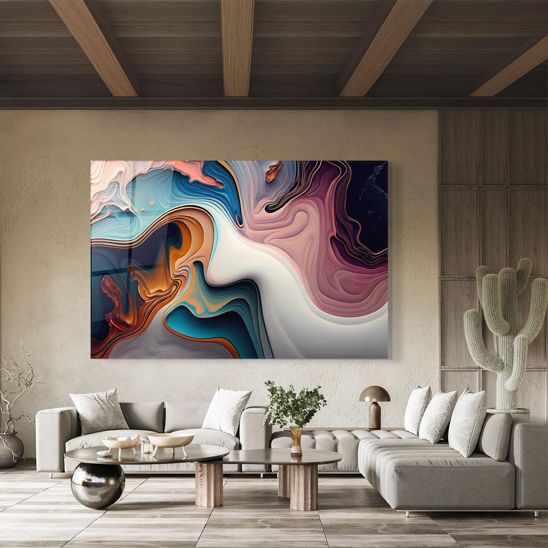 Glasbild Mixed Colors Marble mockup 8