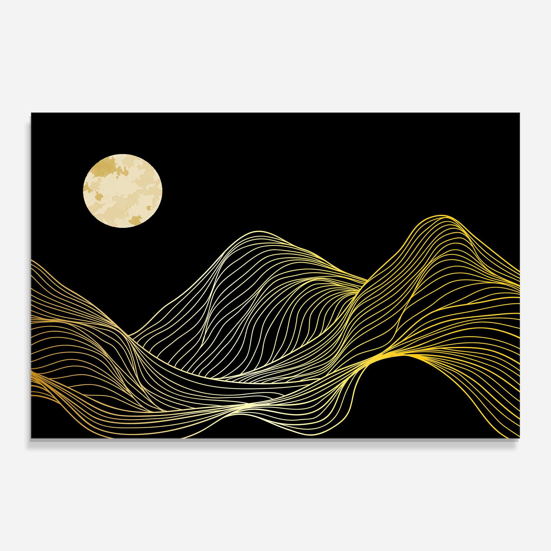 Glasbild Gold Moon mockup 0