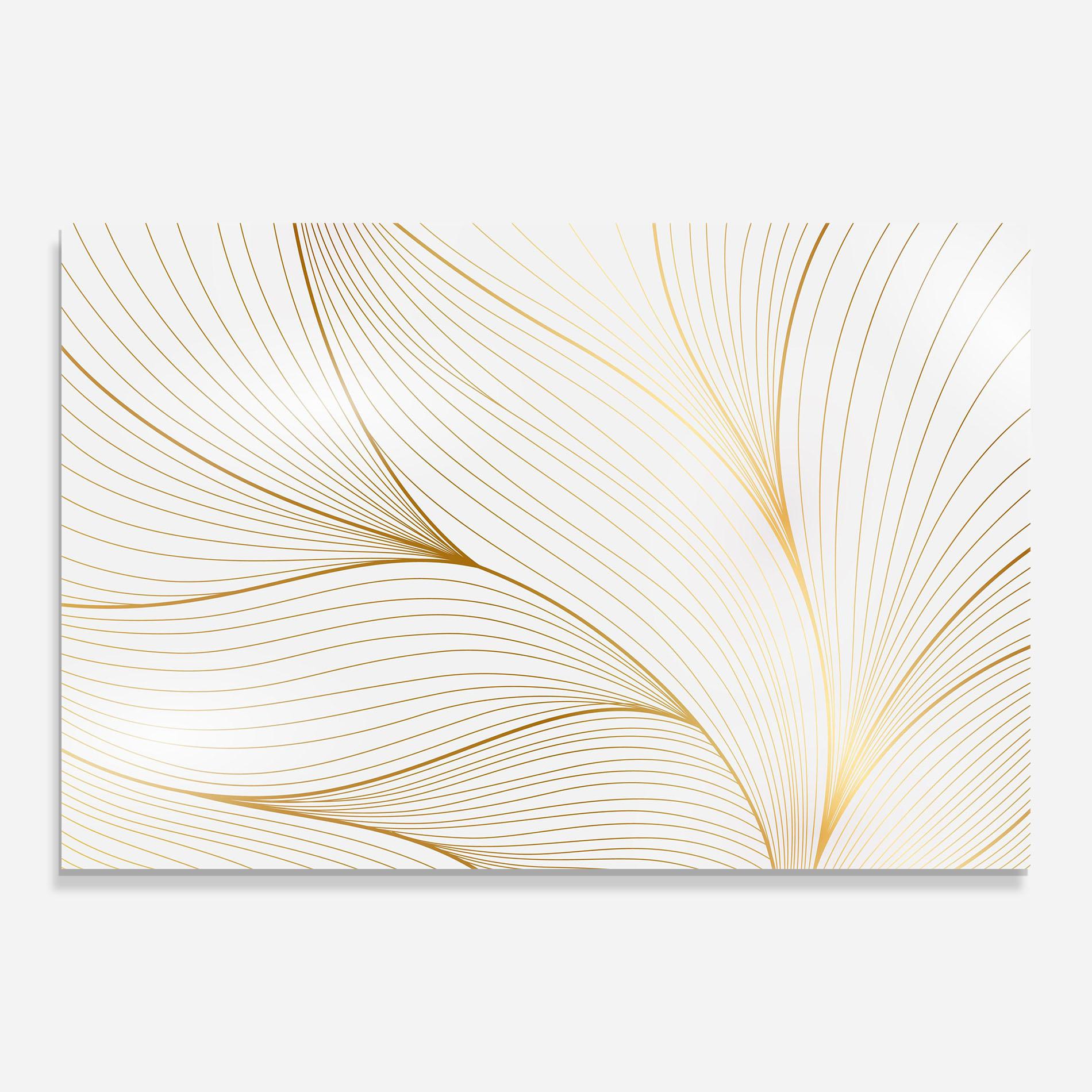 Glasbild Gold Wave mockup 0