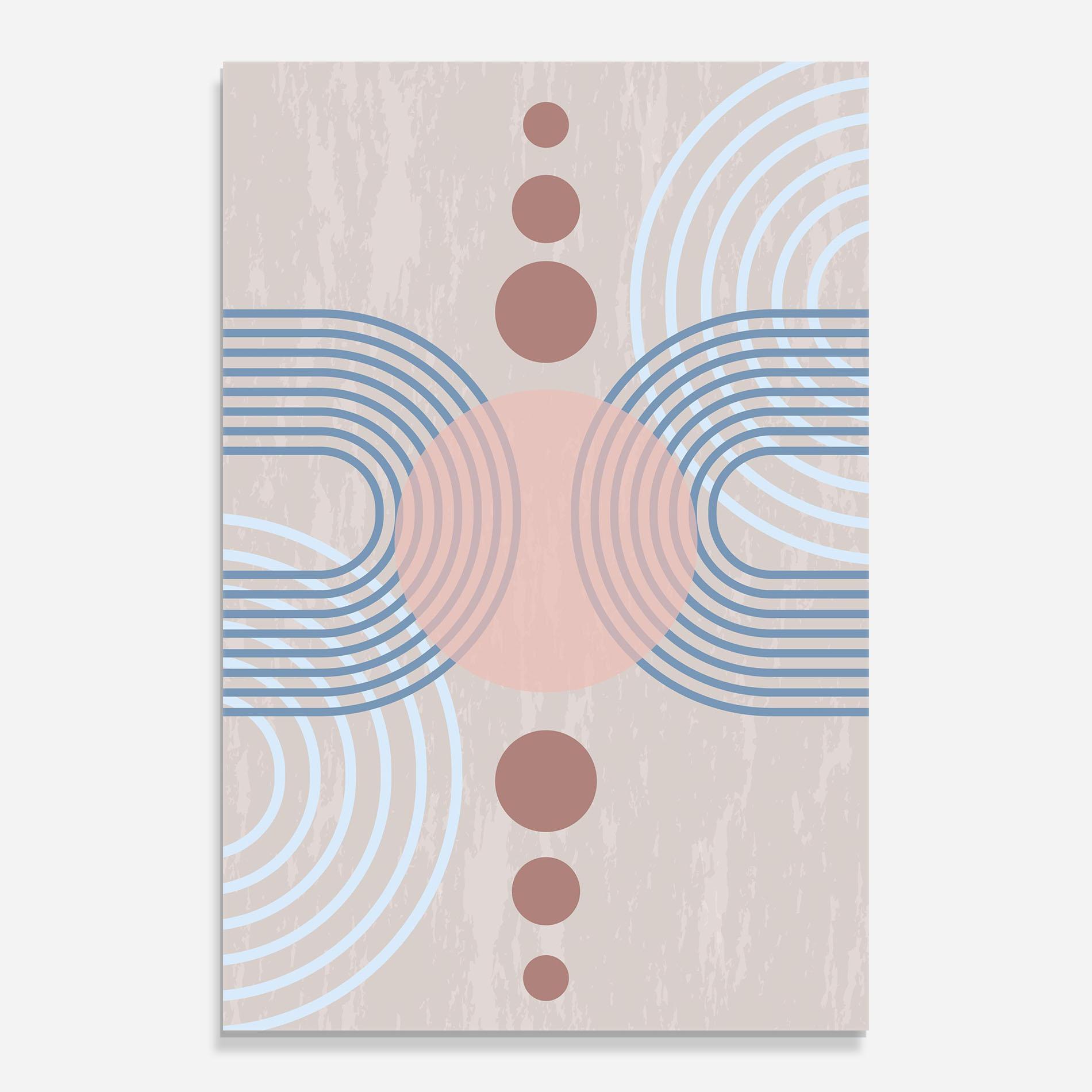 Glasbild Blue Lines On Pink mockup 0