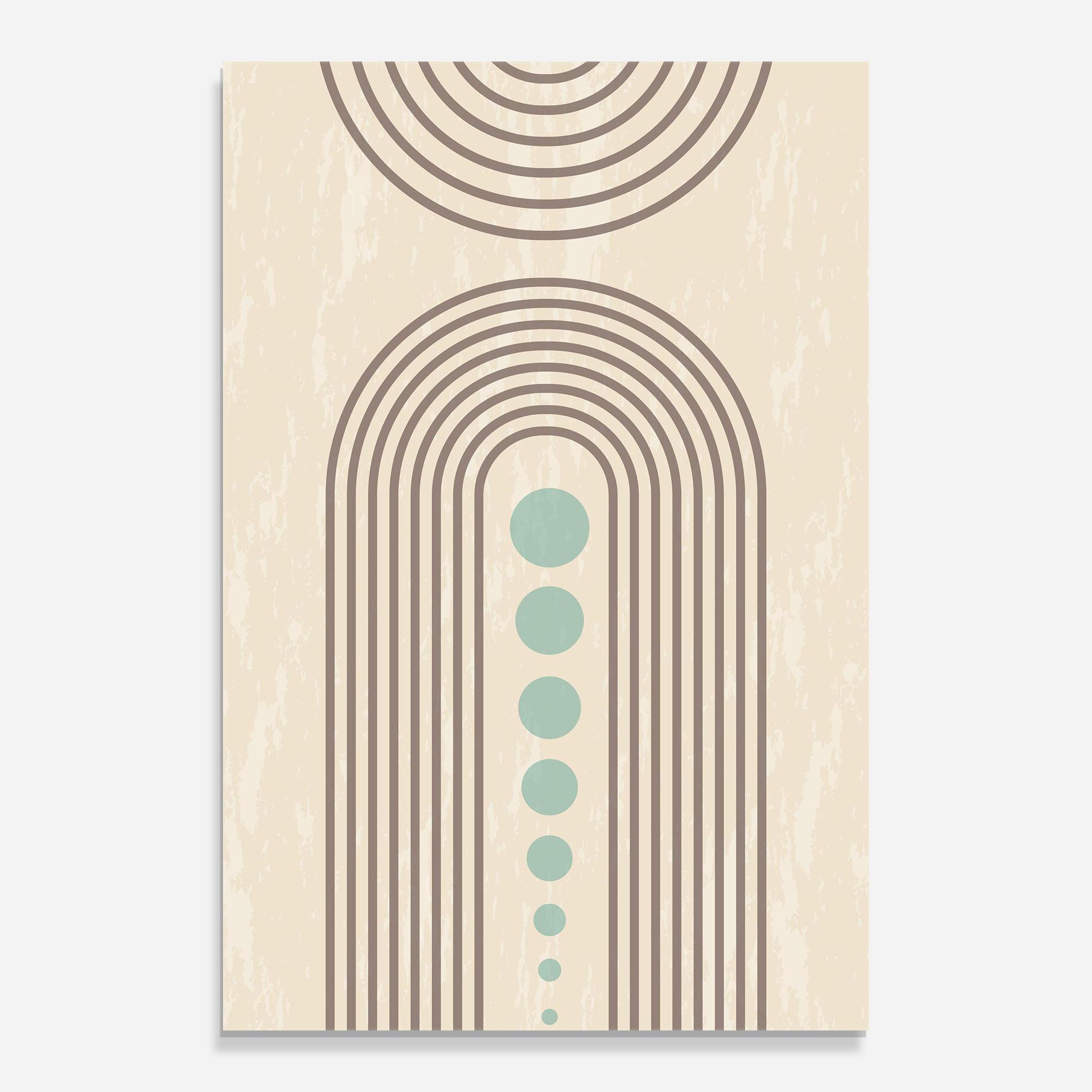 Glasbild Cream Blue Circles mockup 0