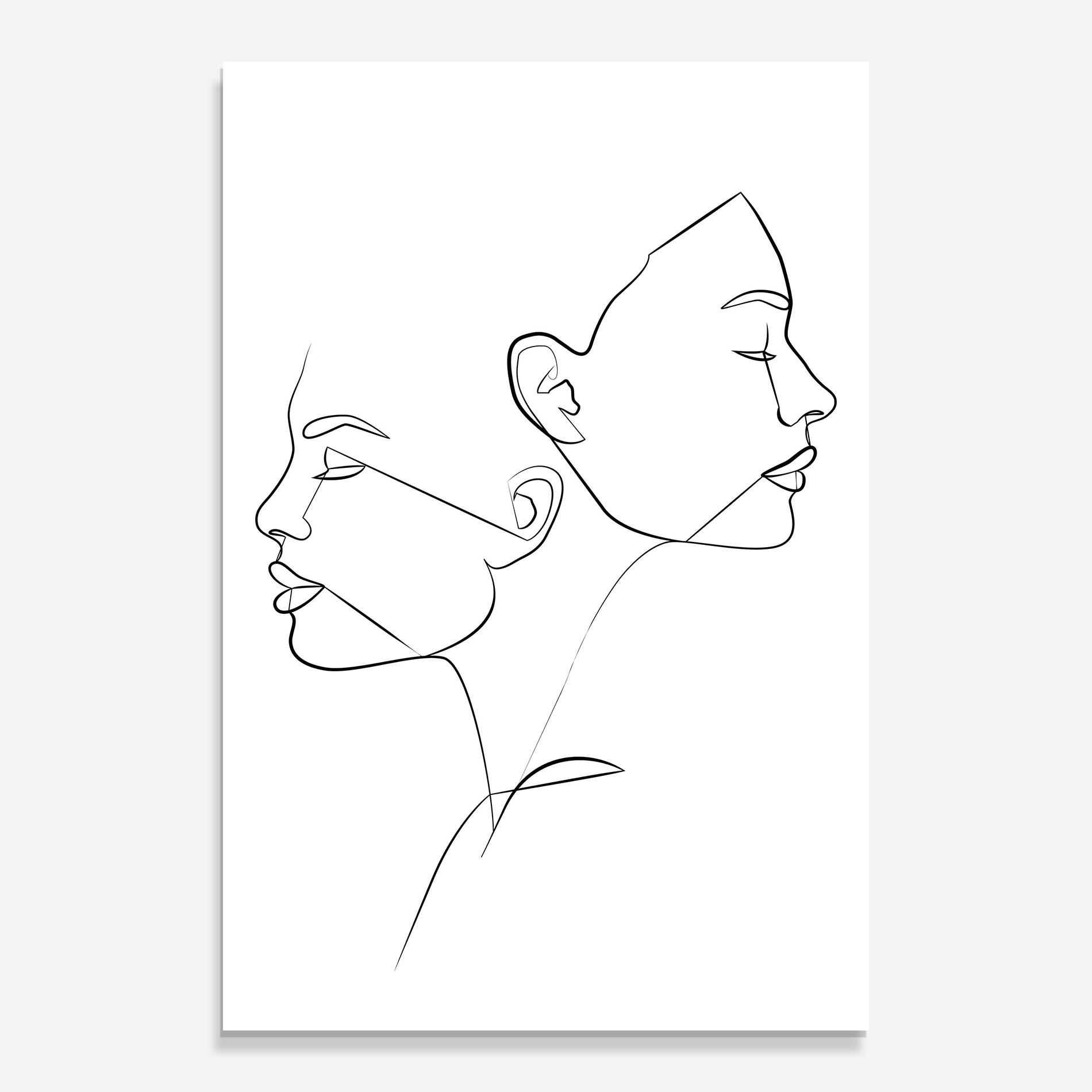 Glasbild Female Black Line mockup 0