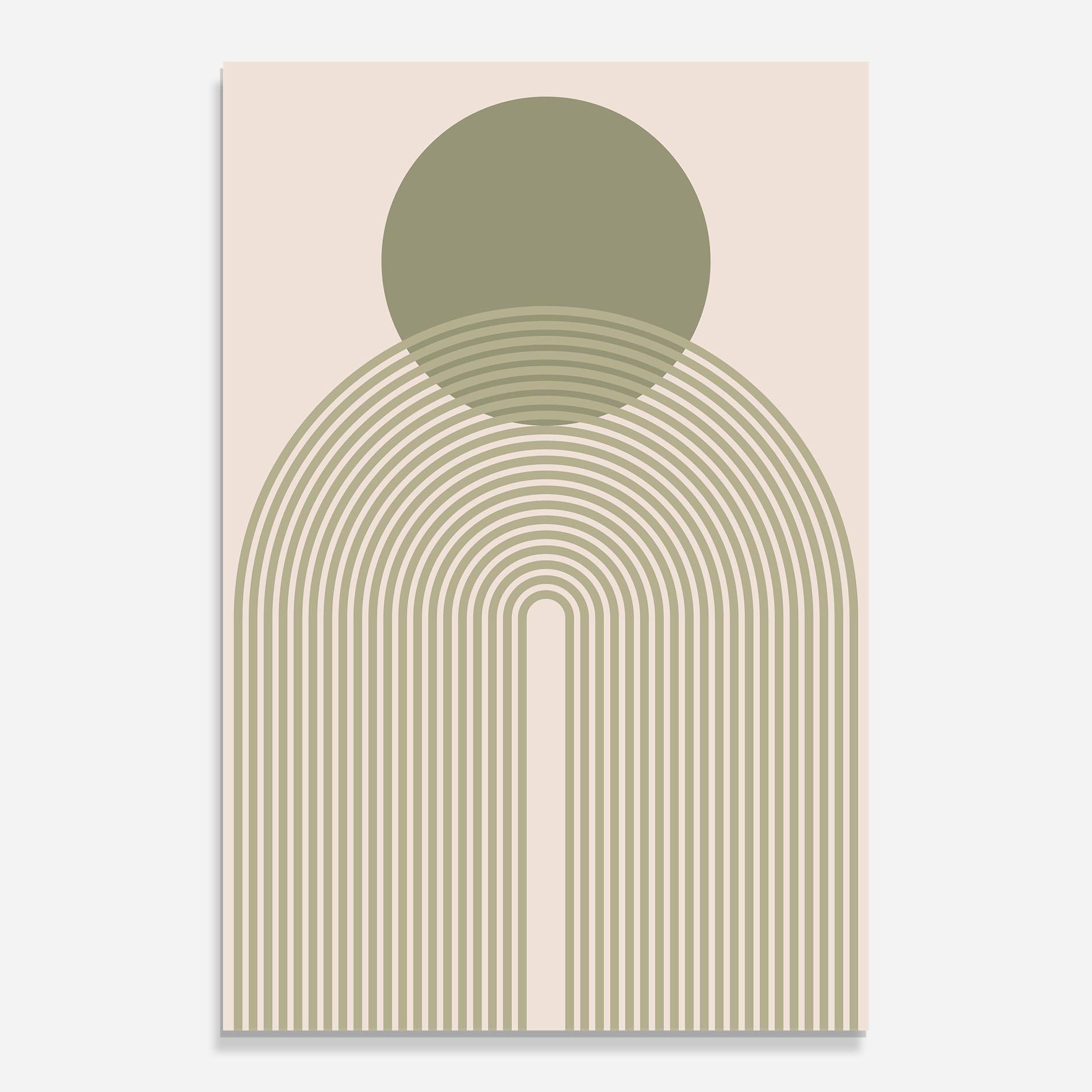 Glasbild Green Circle Lines mockup 0