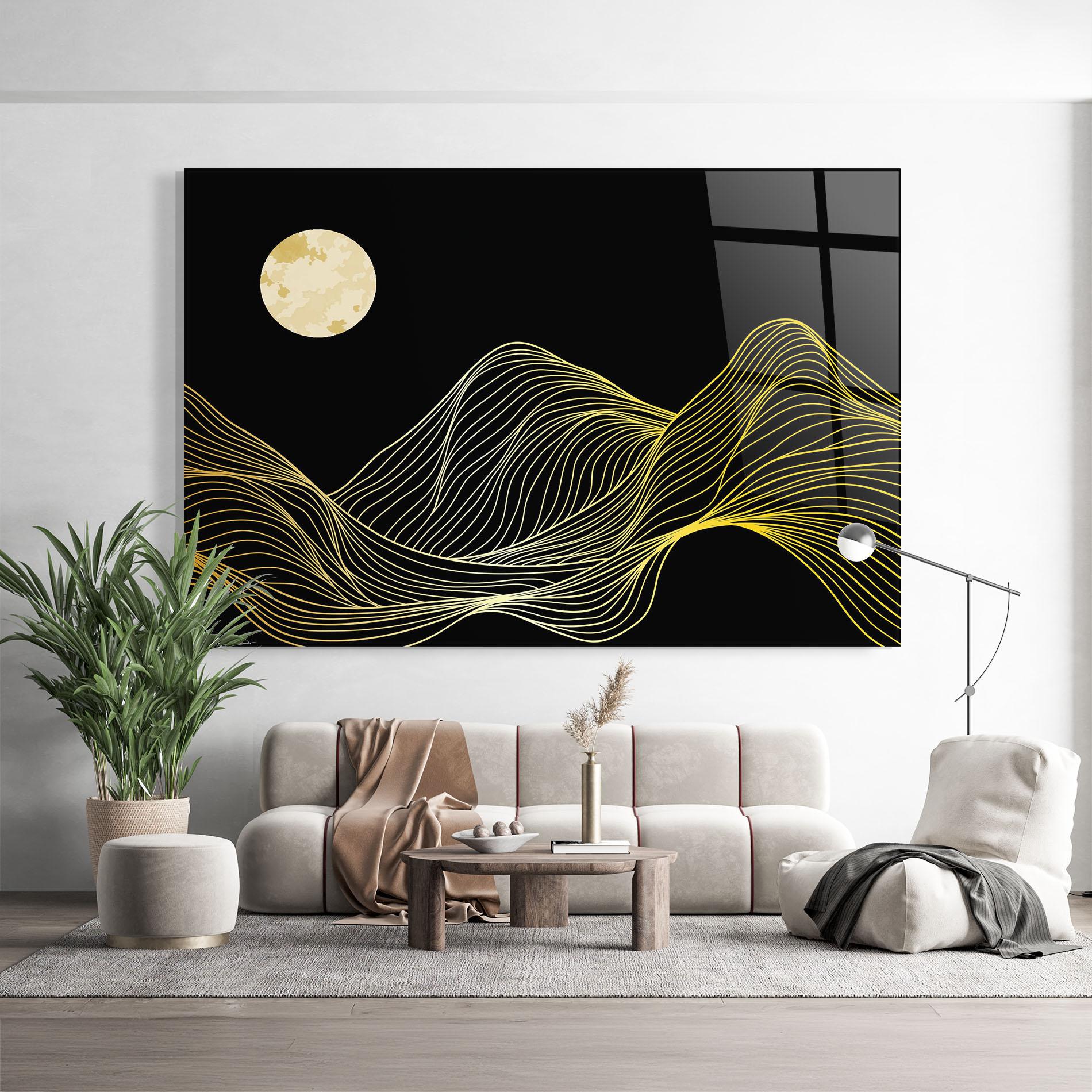 Glasbild Gold Moon mockup 9