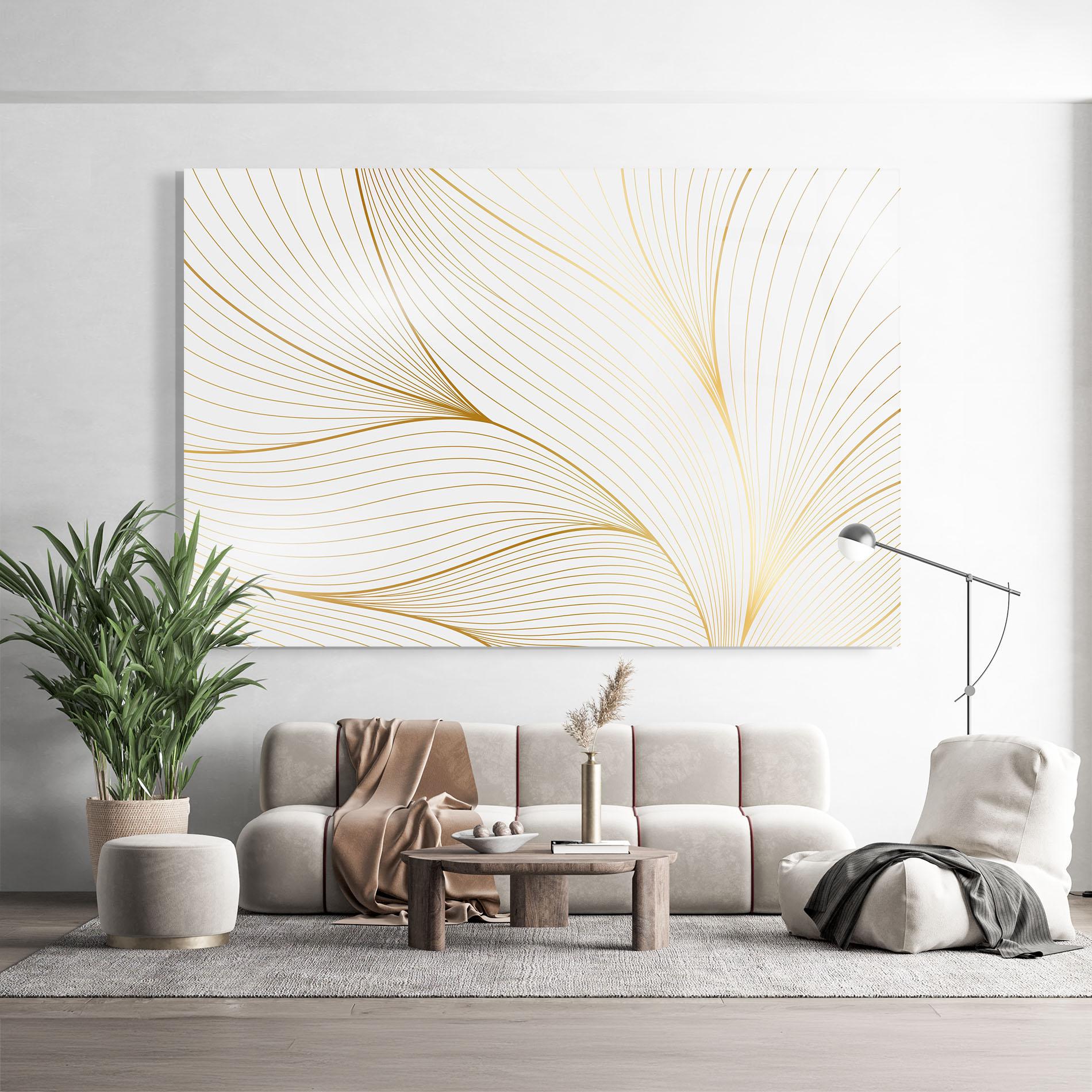 Glasbild Gold Wave mockup 9