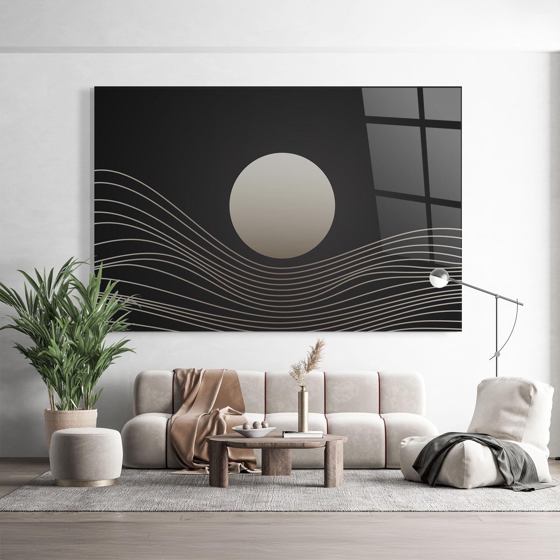 Glasbild Grey Moon mockup 9