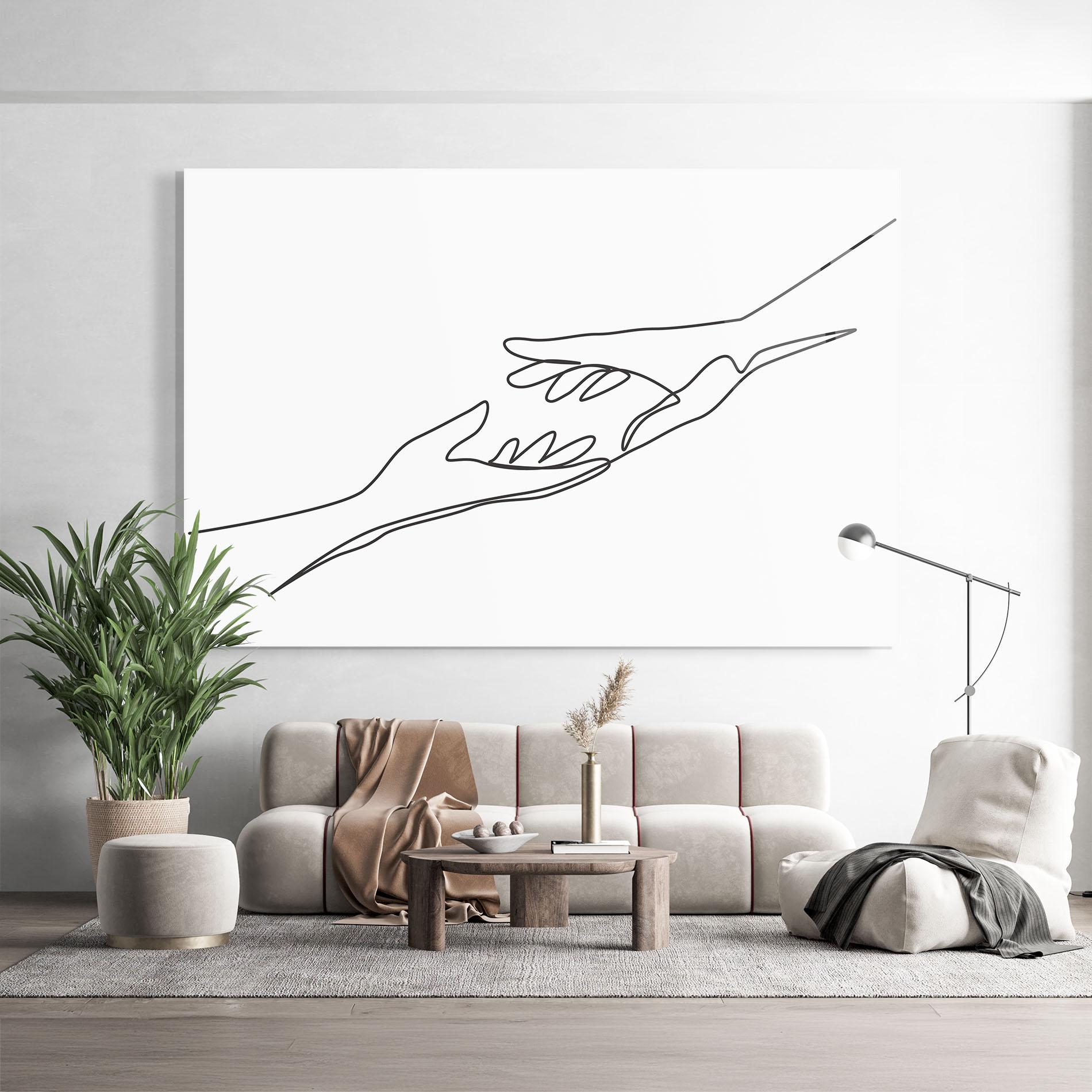 Glasbild Hands Reaching mockup 9