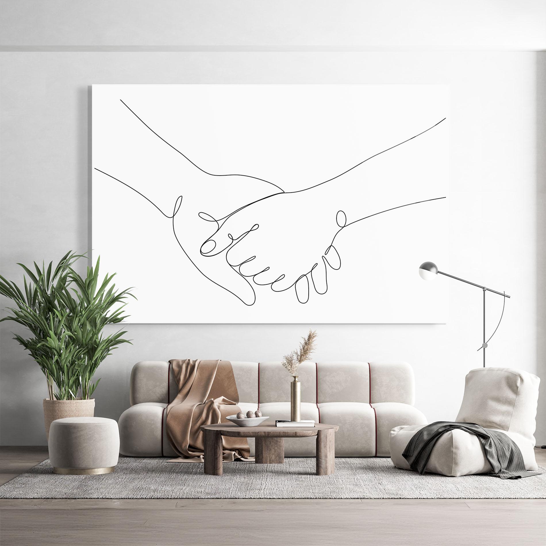 Glasbild Minimalistic Hands mockup 9