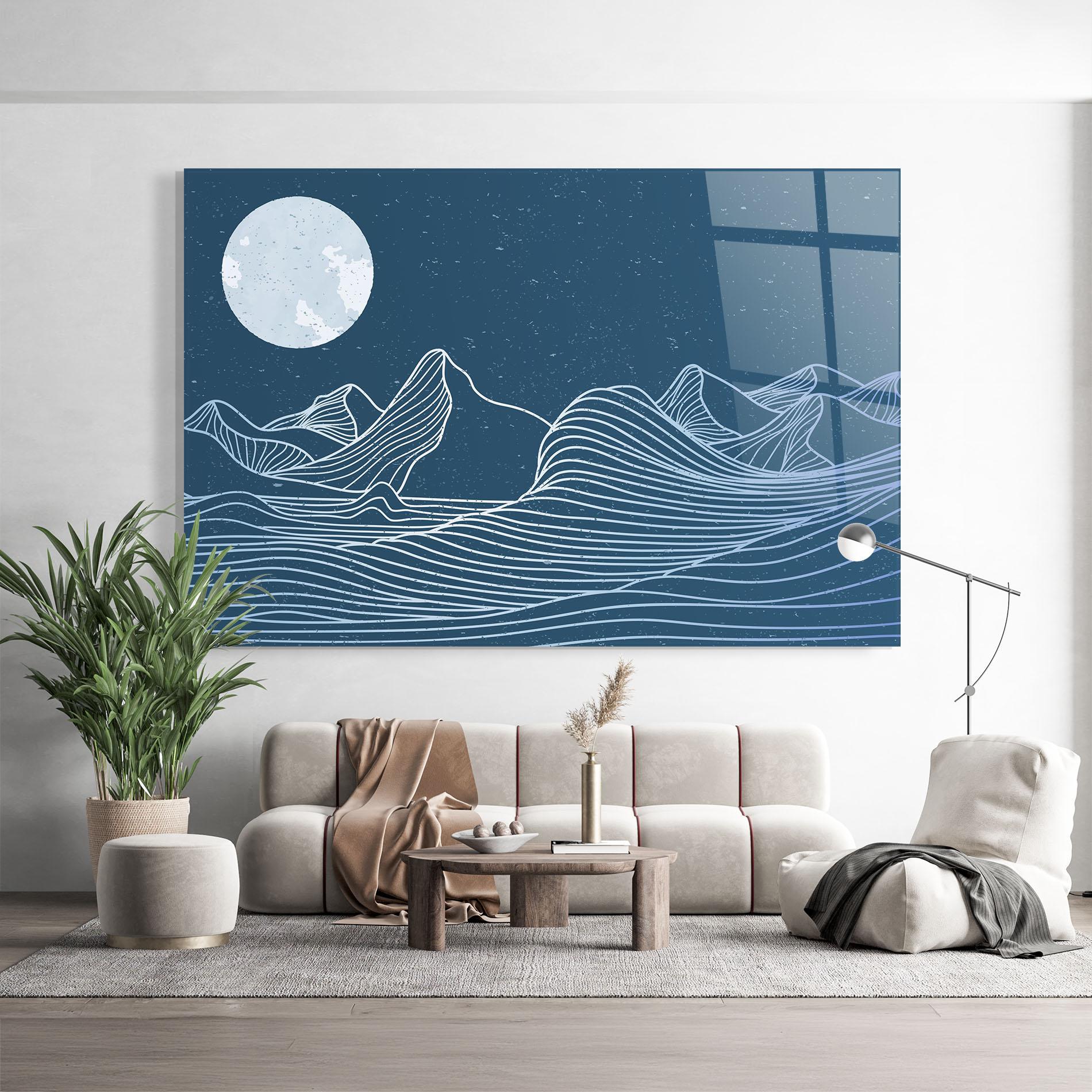 Glasbild Ocean Blue Wave mockup 9