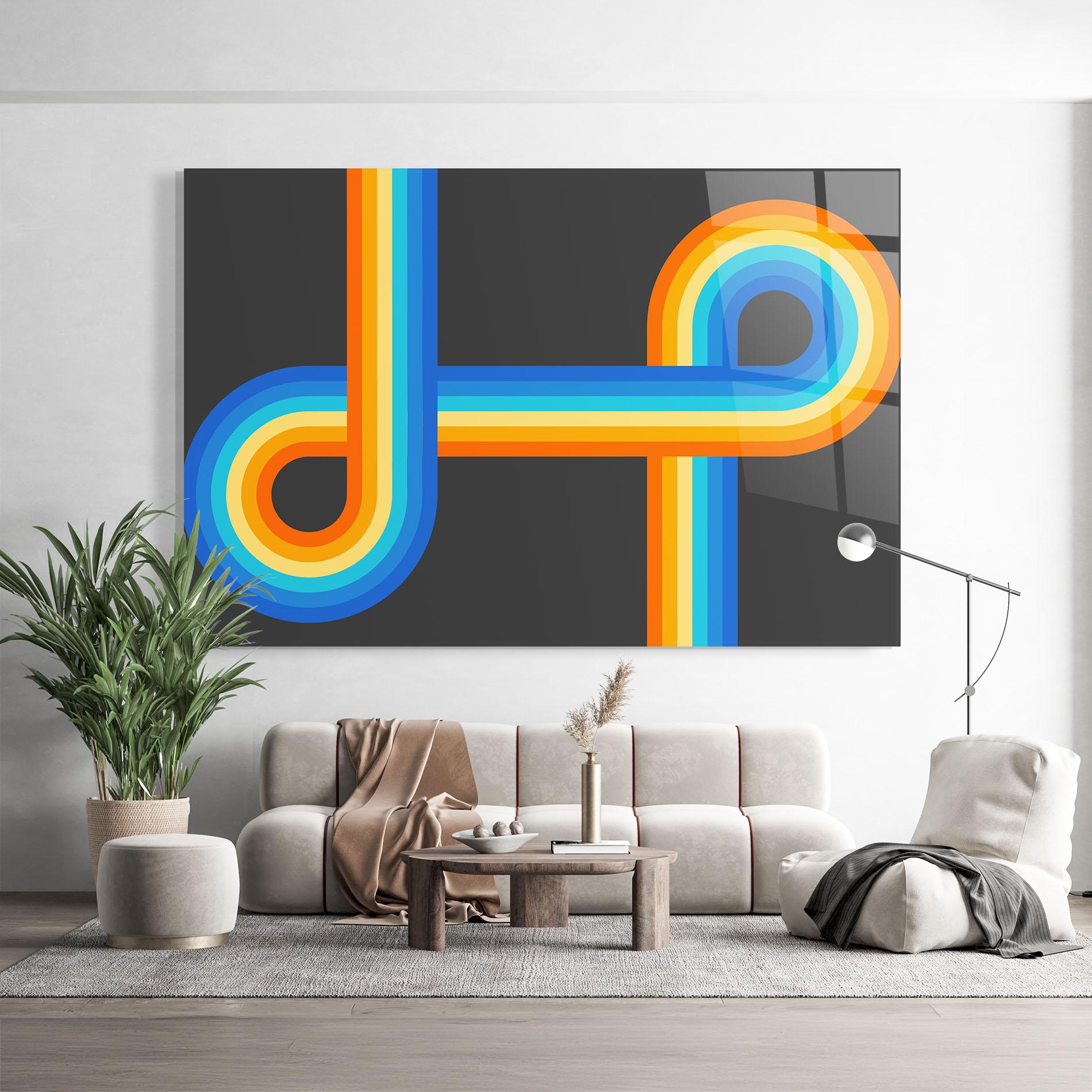 Glasbild Vintage Ranbow mockup 9