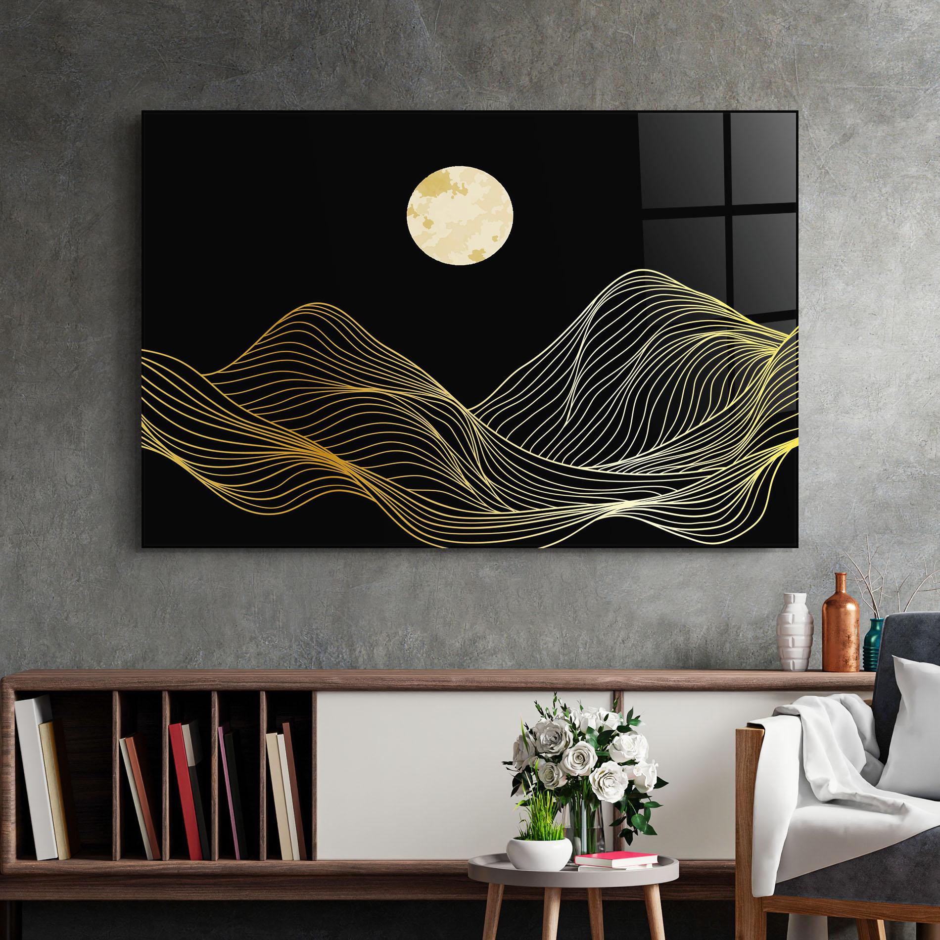 Glasbild Golden Moon mockup 2