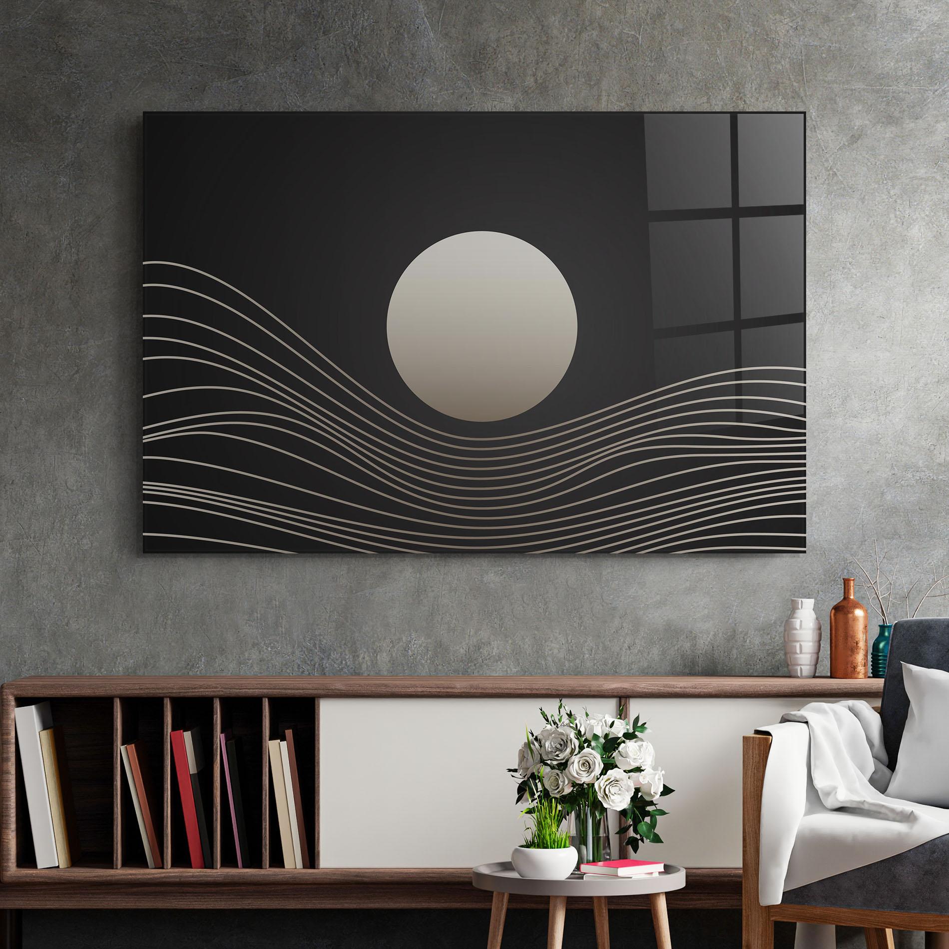 Glasbild Grey Moon mockup 2