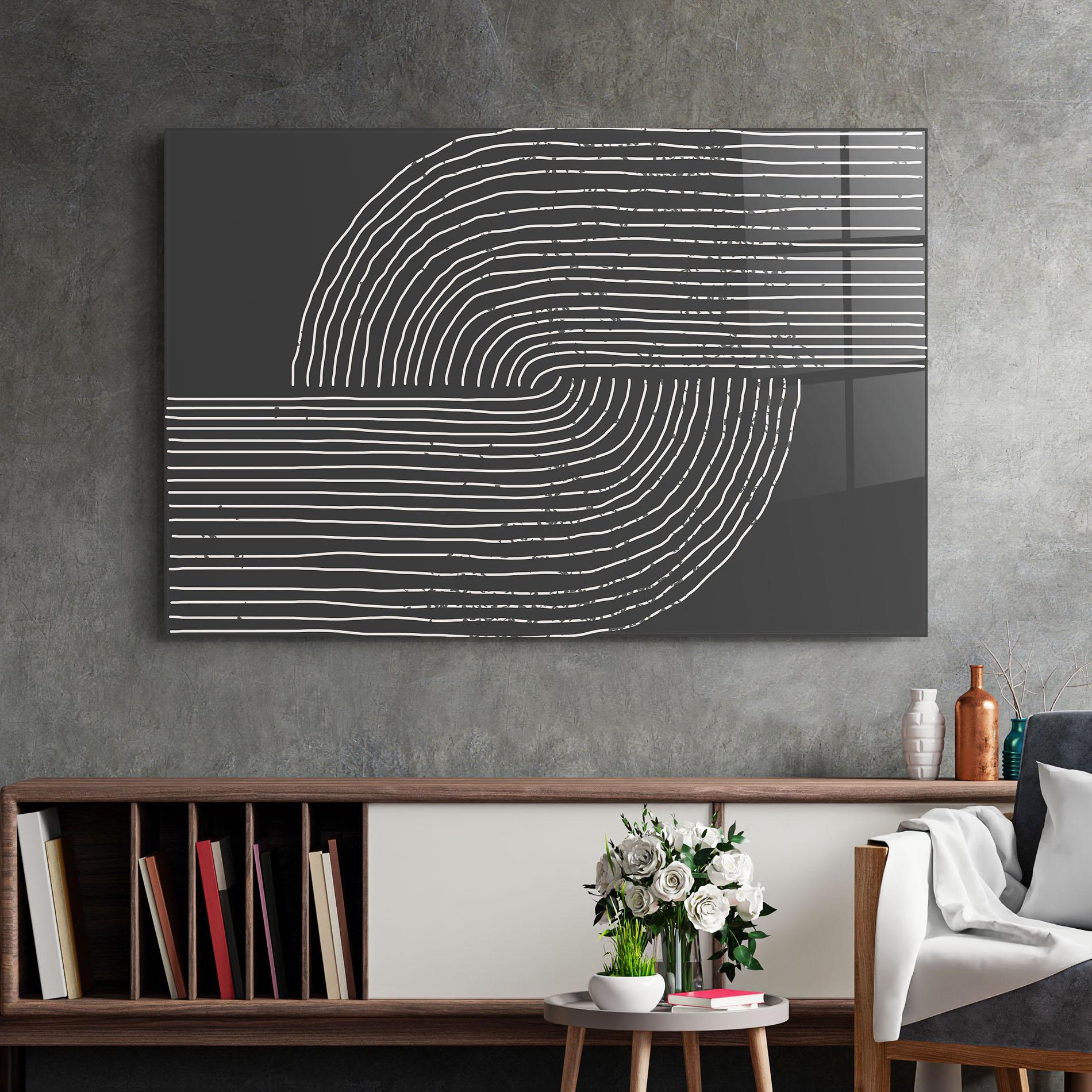 Glasbild Minimalist Circle mockup 2