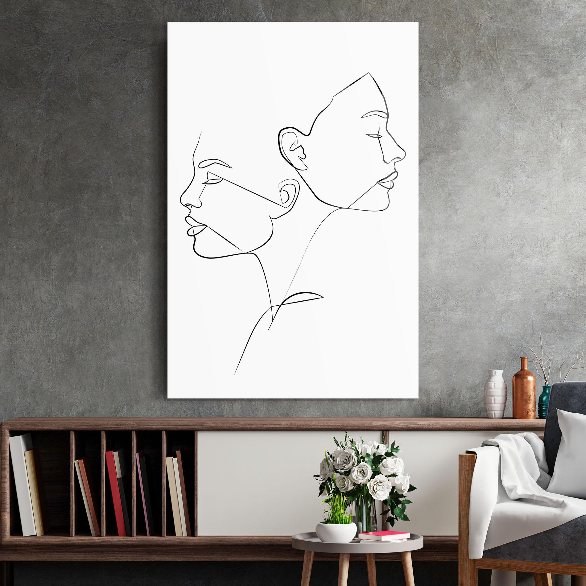 Glasbild Female Black Line mockup 2