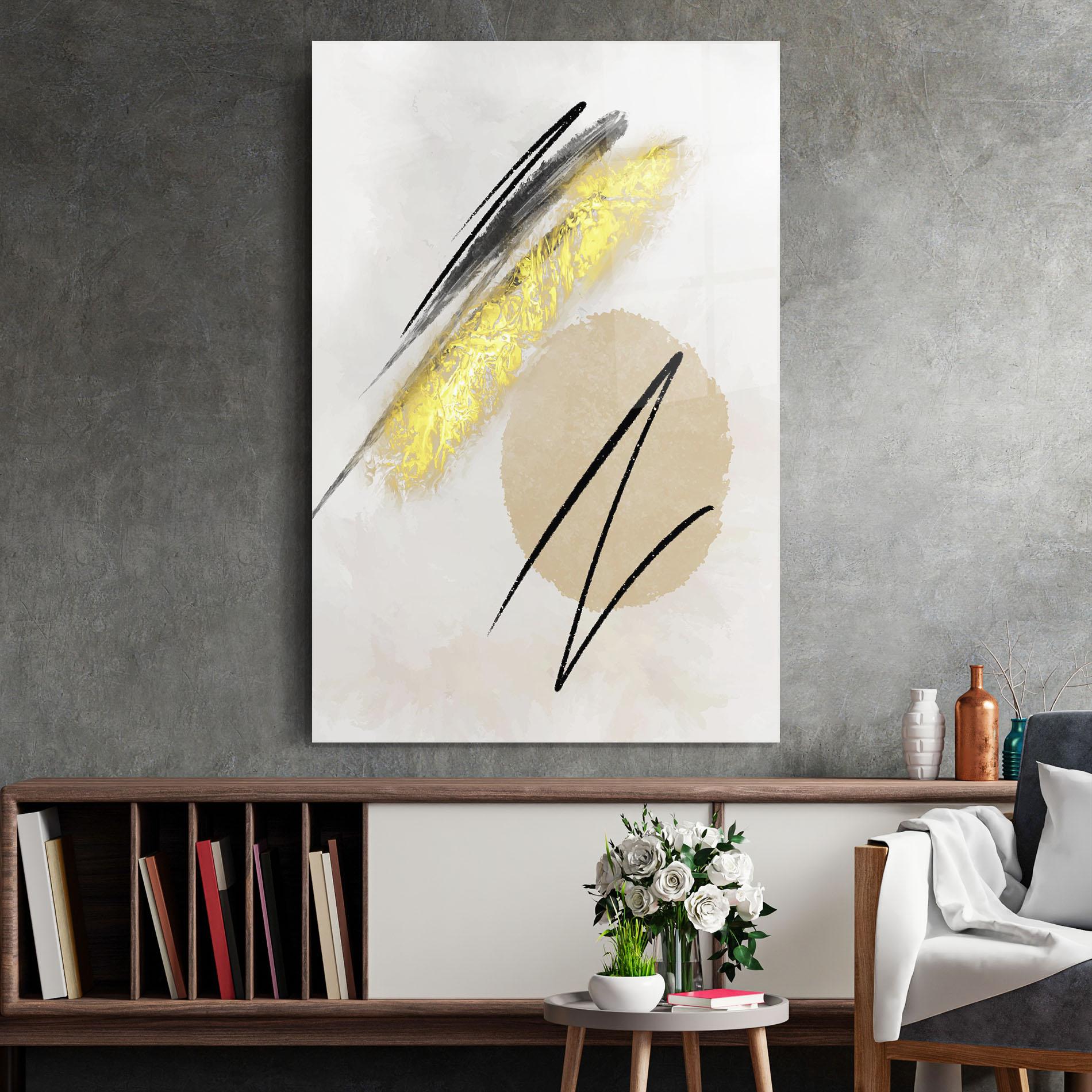 Glasbild Gold Brush mockup 2