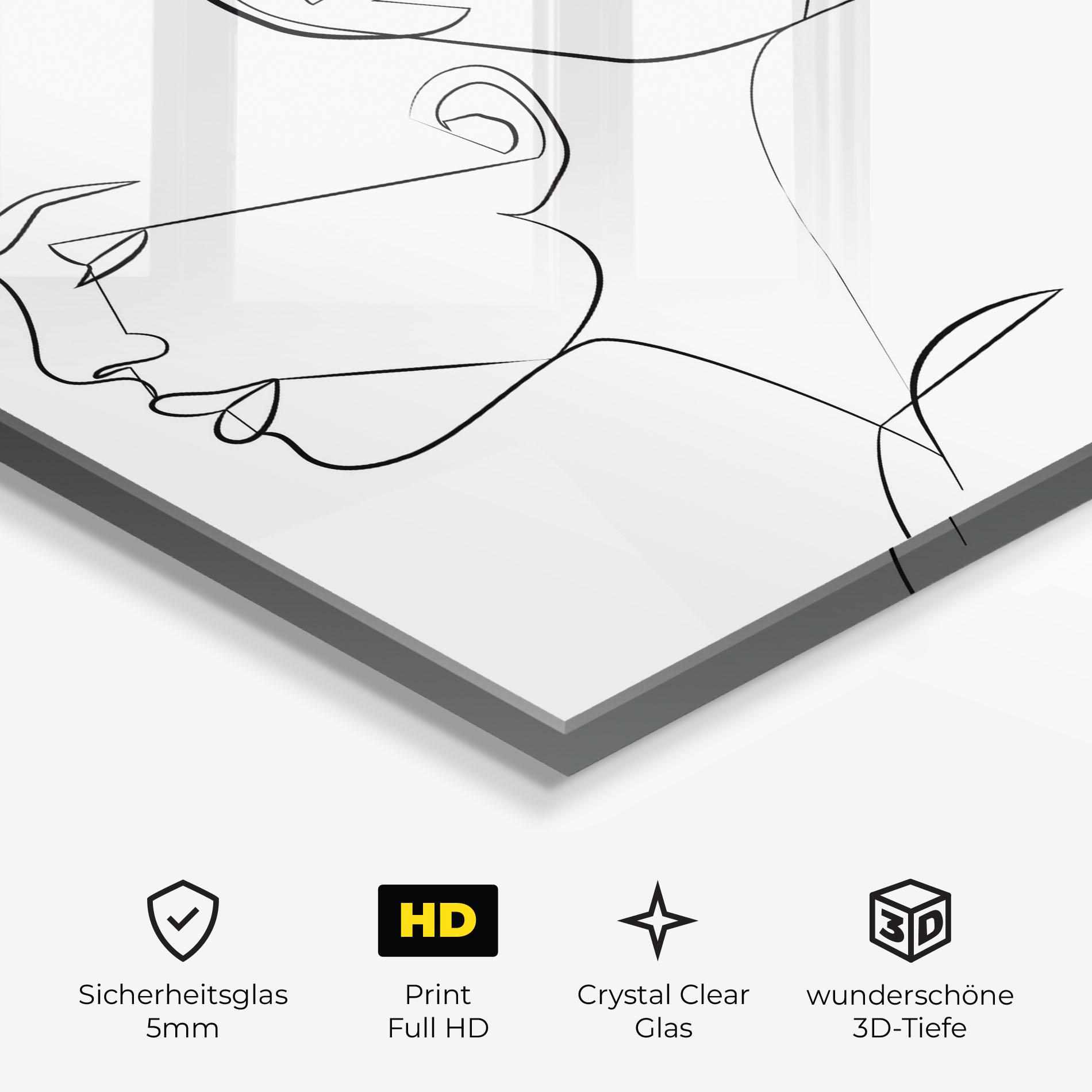 Glasbild Female Black Line mockup 3