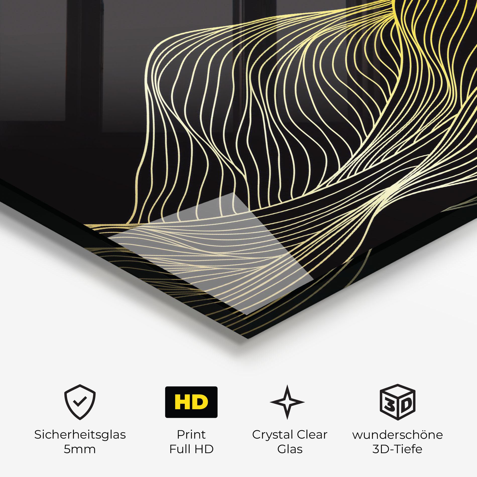 Glasbild Gold Moon mockup 3