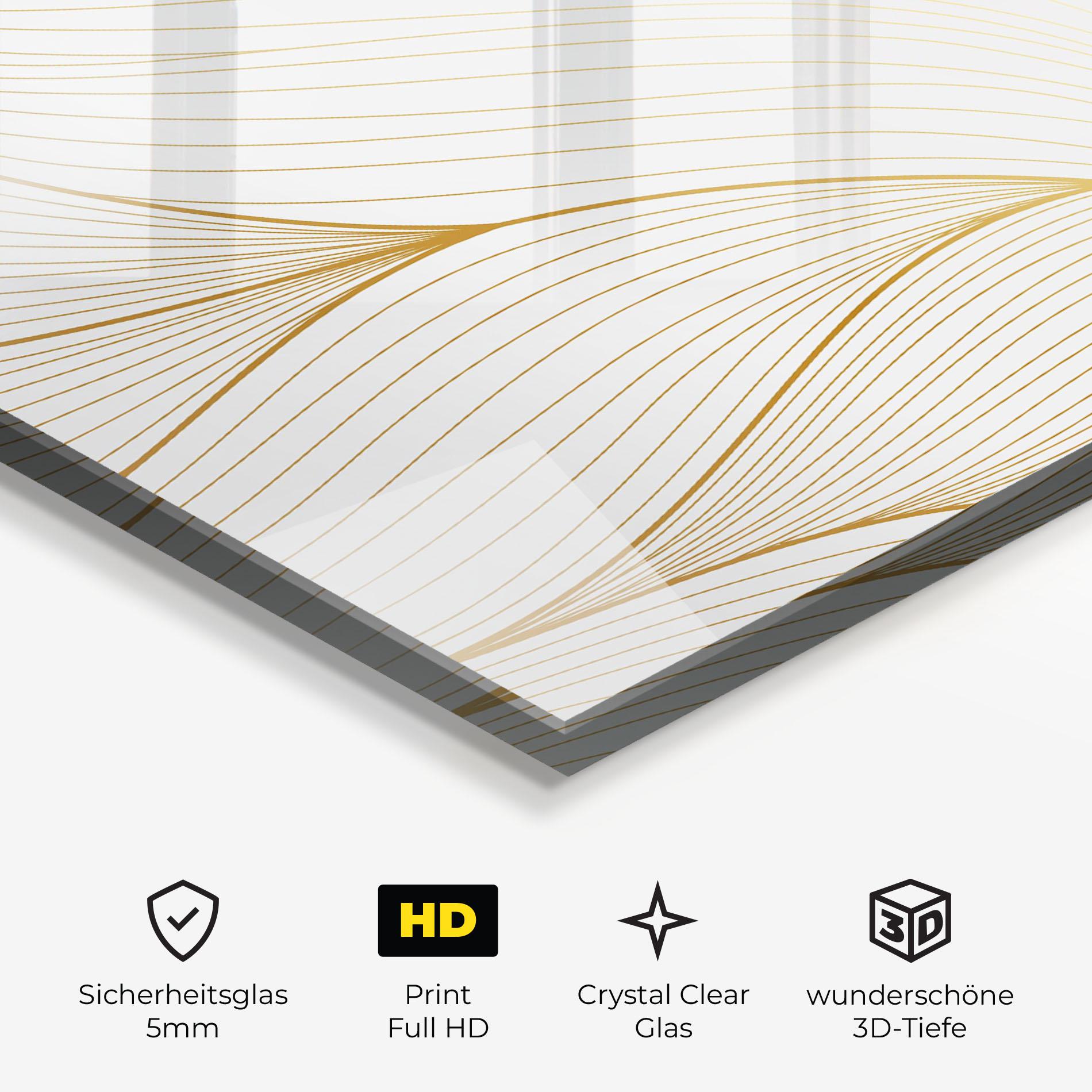 Glasbild Gold Wave mockup 3