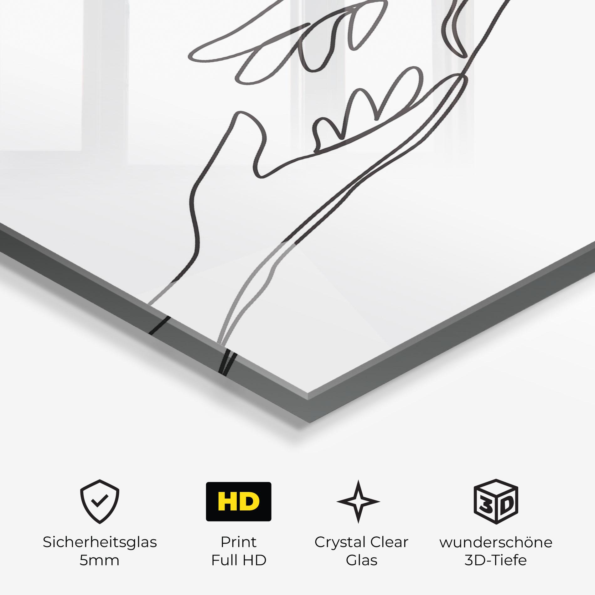 Glasbild Hands Reaching mockup 3